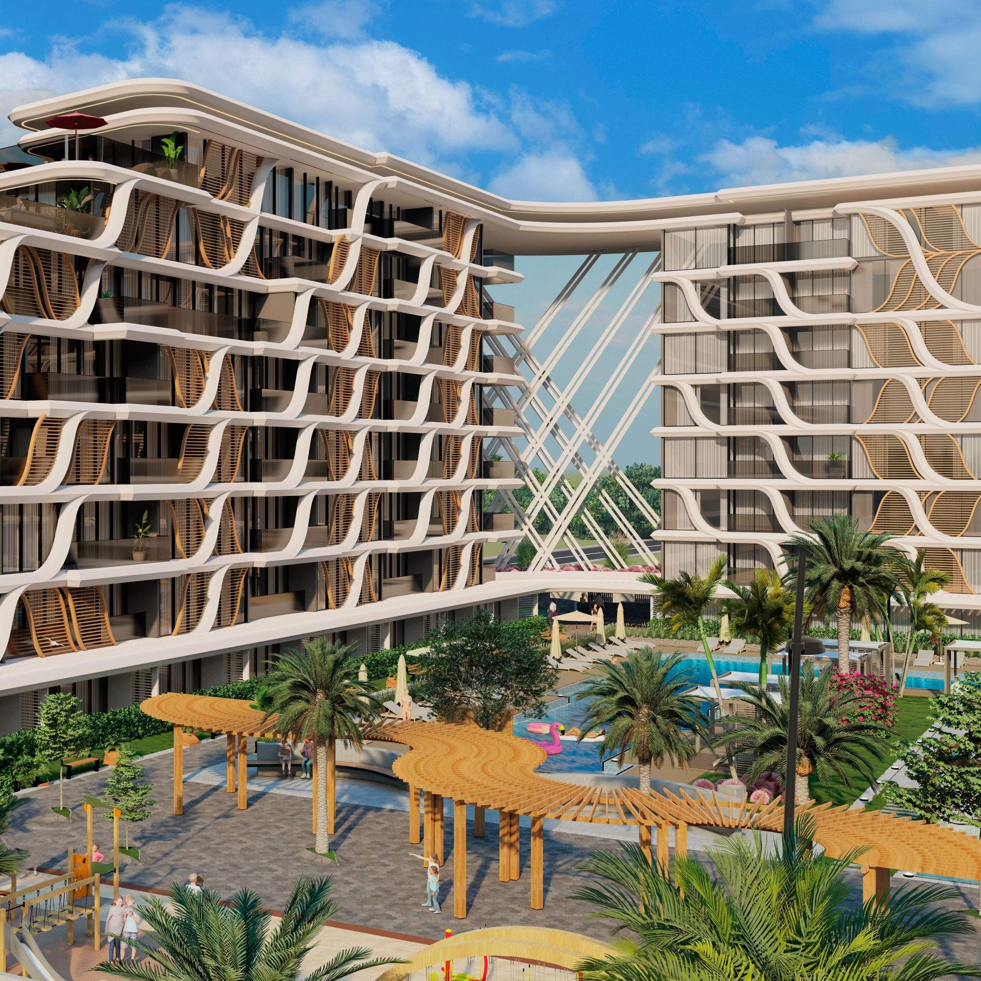 Luxuriöses Bergblick 2+1 Gartenwohnung mit Pool in Antalya - ALTINTAŞ