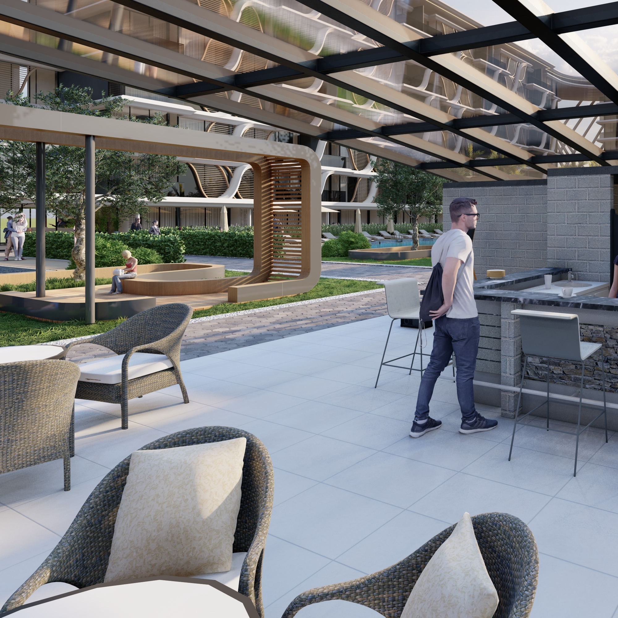 Luxuriöses Bergblick 2+1 Gartenwohnung mit Pool in Antalya - ALTINTAŞ
