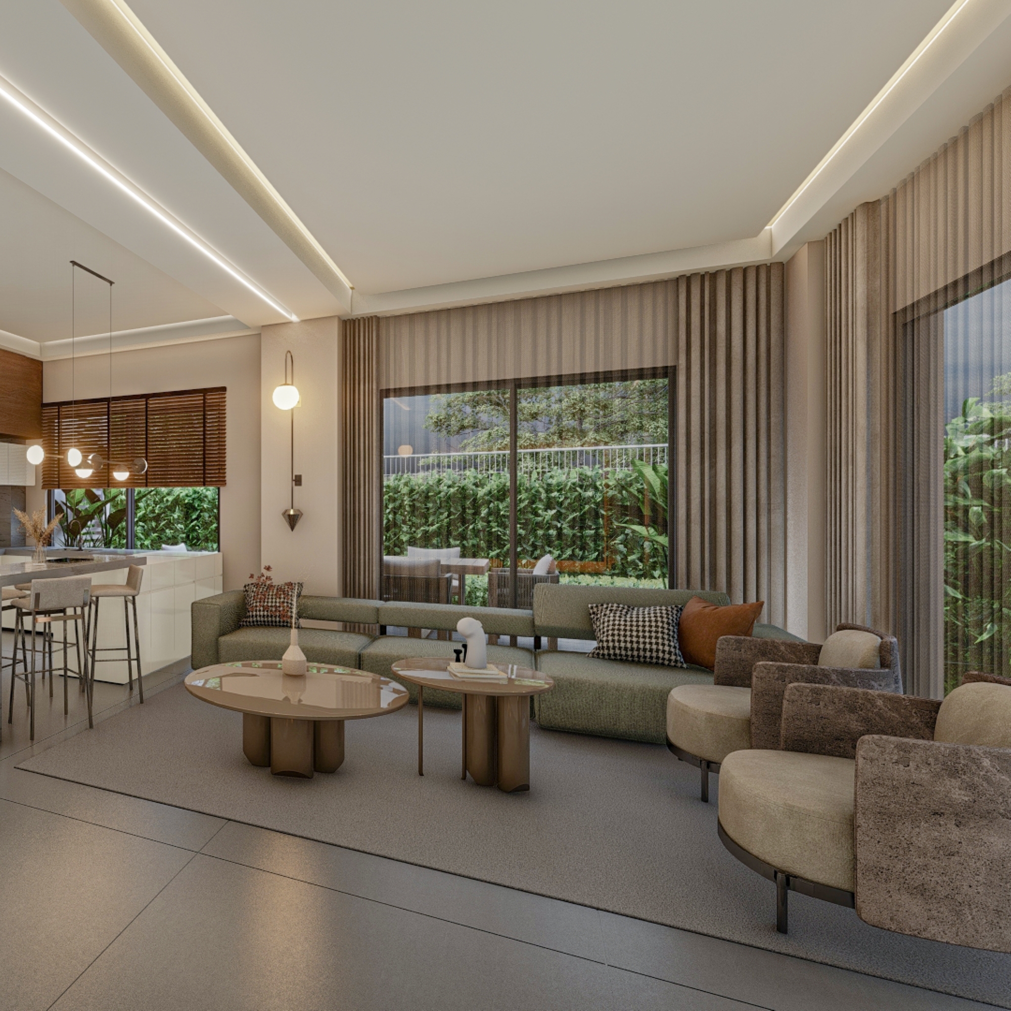 Luxuriöses Bergblick 2+1 Gartenwohnung mit Pool in Antalya - ALTINTAŞ