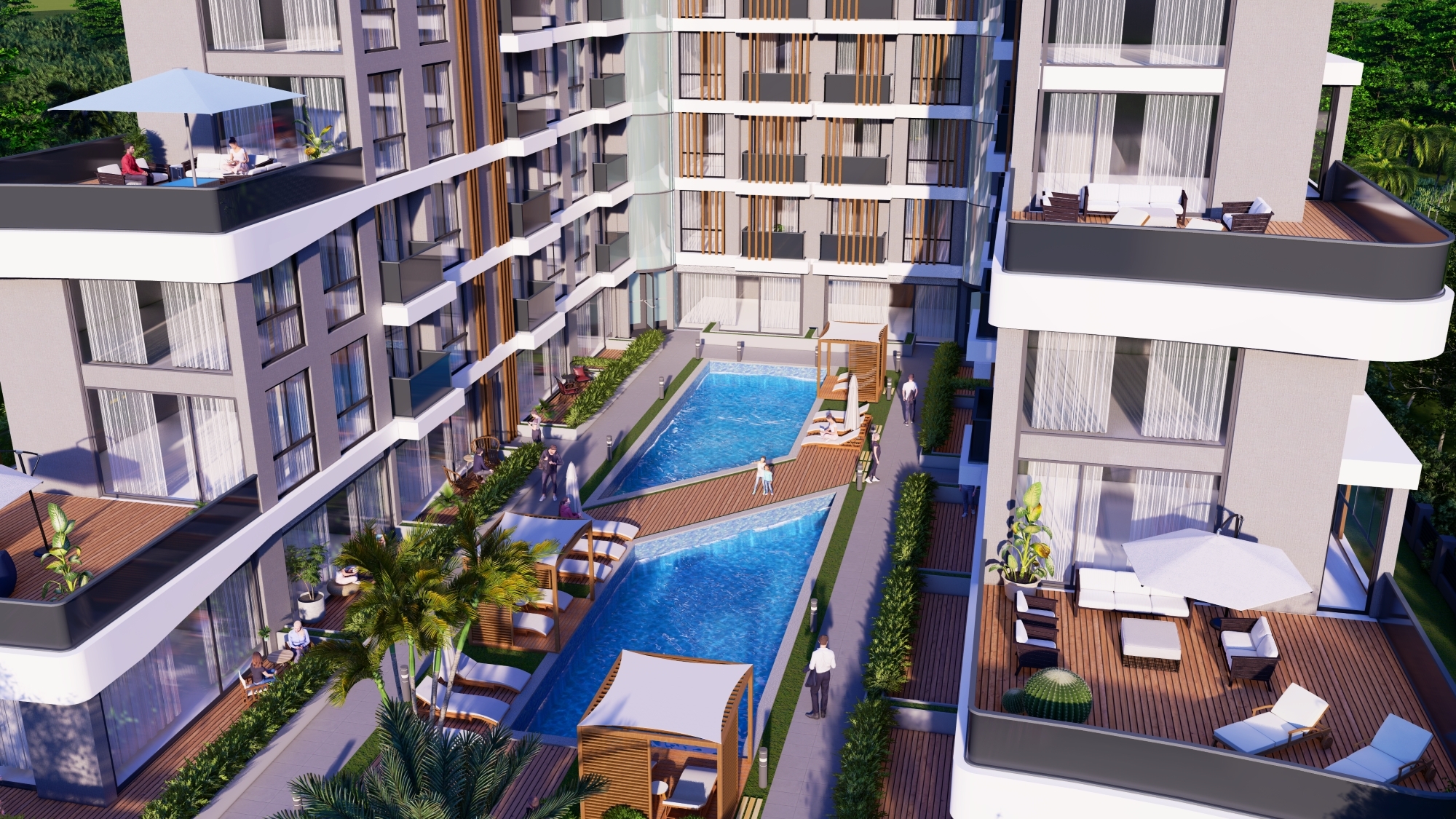 Luksus 1+1 Lejlighed med Pool i ALTINTAŞ