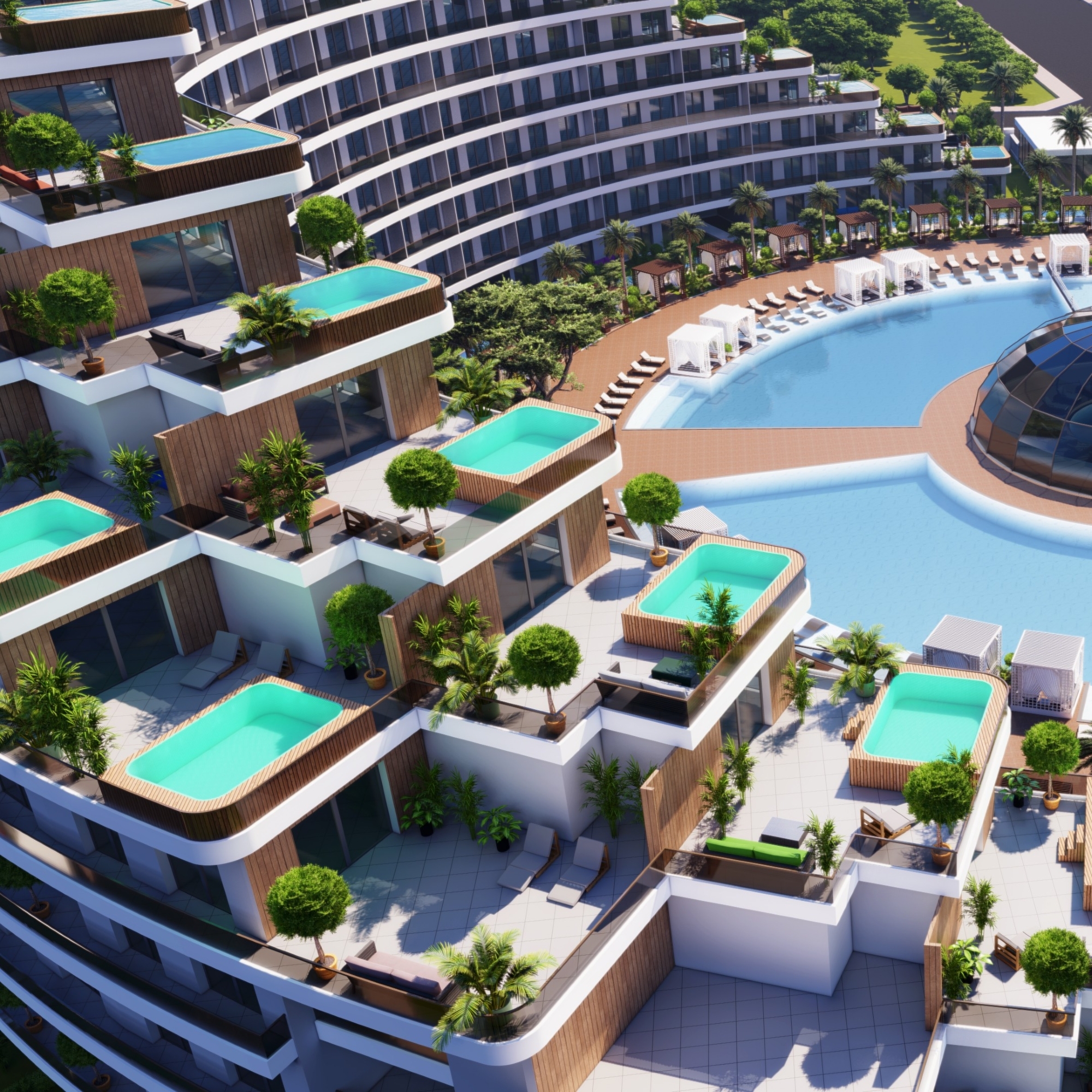 Luxuriöse 2+1 Wohnung mit Bergblick in Antalya - ALTINTAŞ