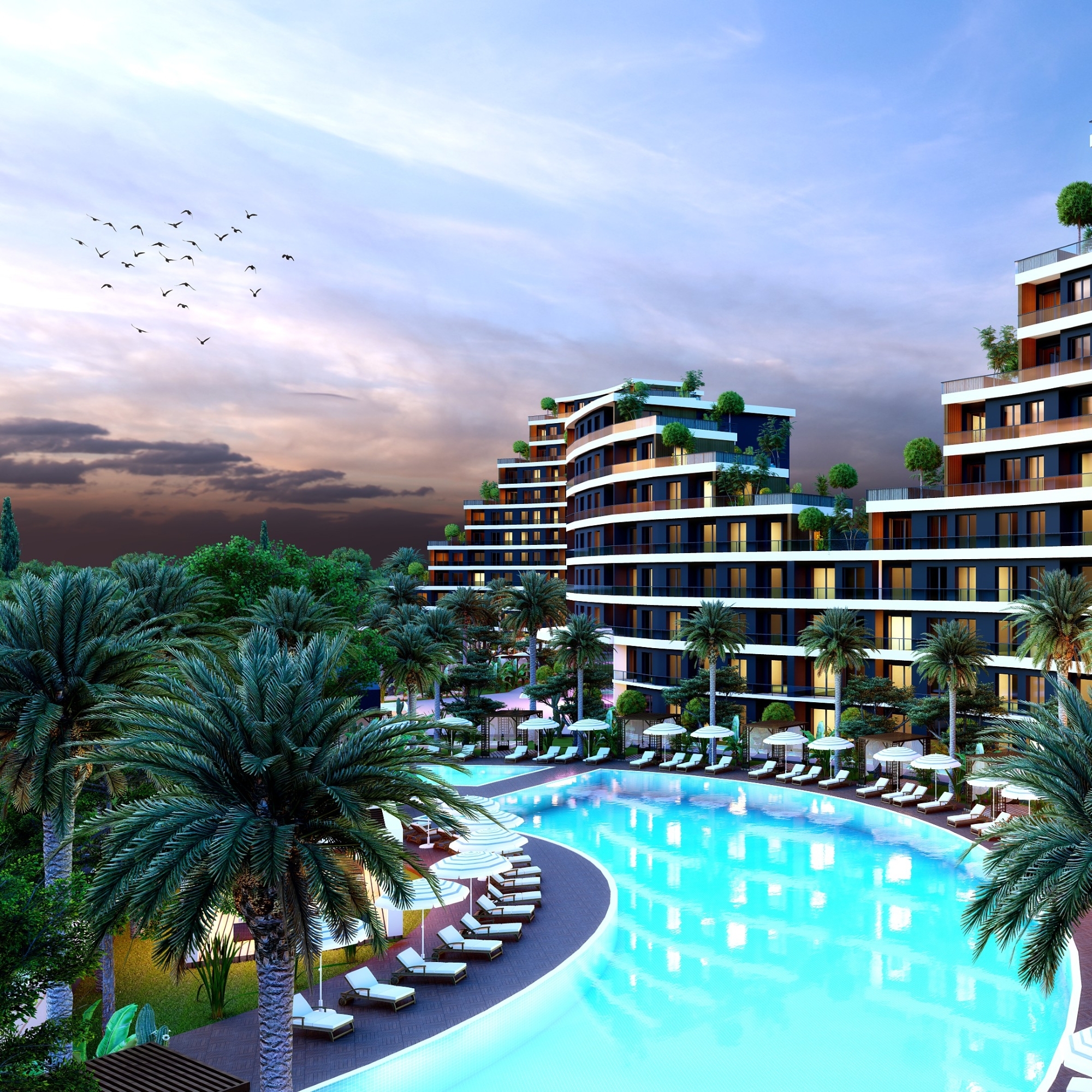 Luxuriöses 3+1 Apartment mit Bergblick in ALTINTAŞ