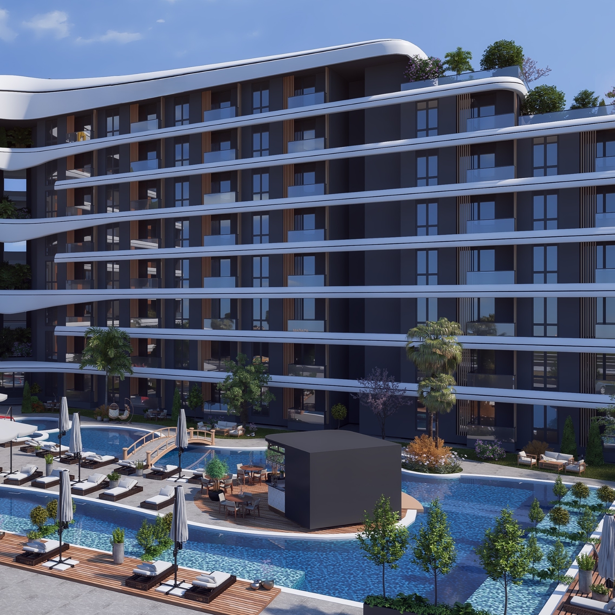 Luxurious 1+1 Apartment with Mountain Views in ALTINTAŞ