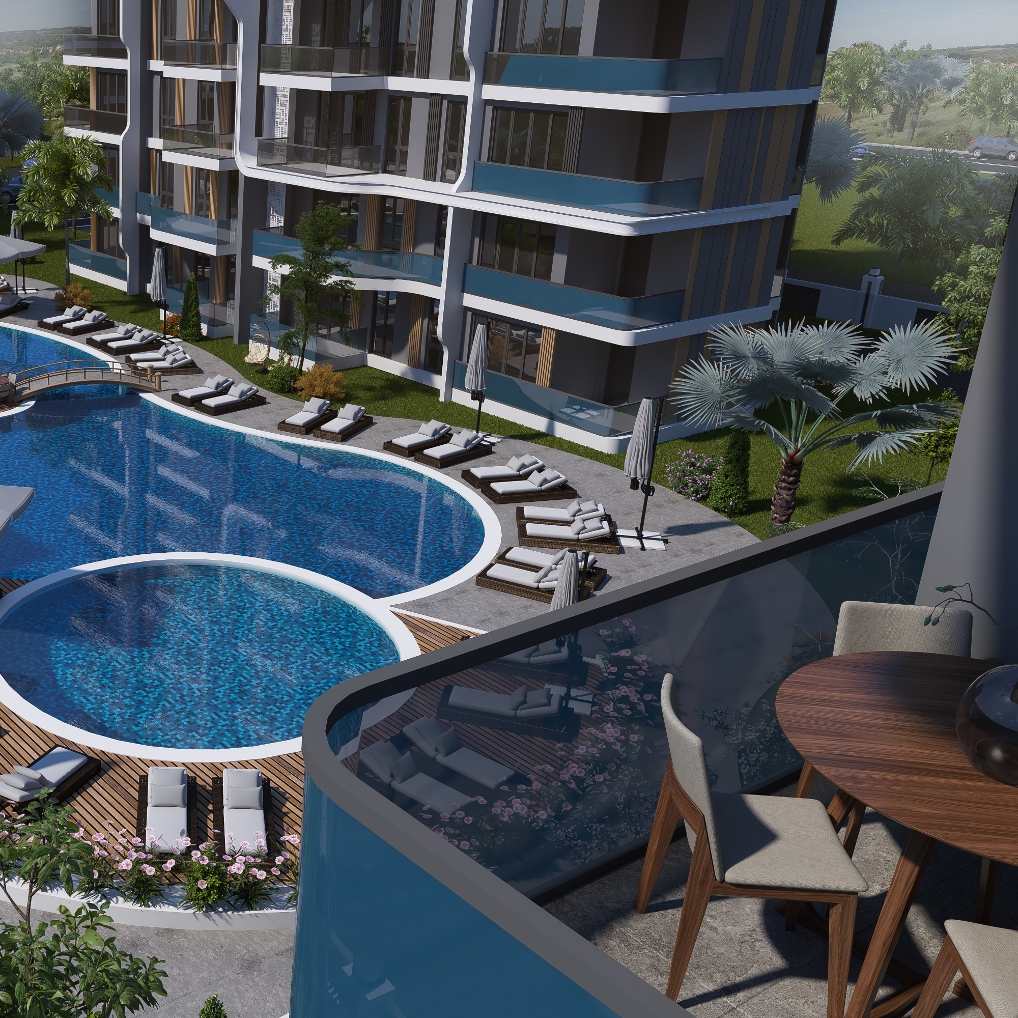 Luksus 2+1 Lejlighed med Bjergudsigt i ALTINTAŞ, Antalya
