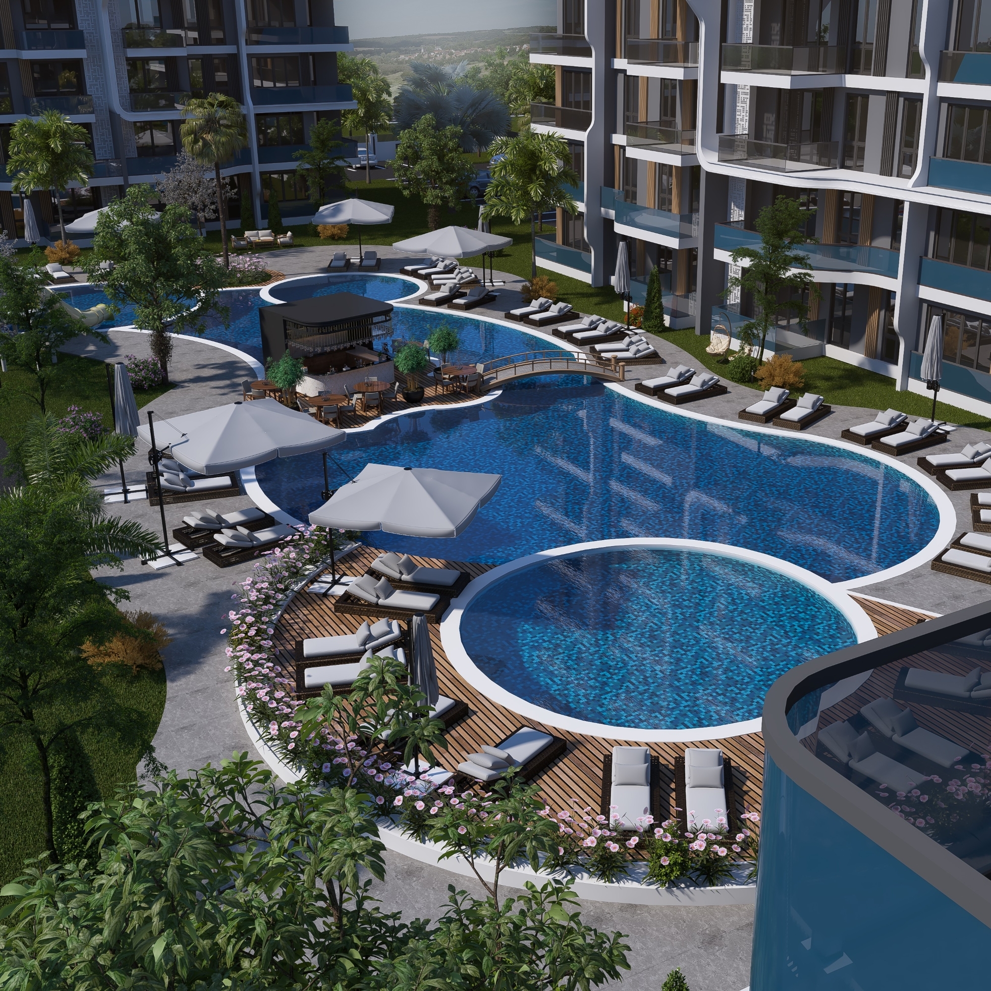 Luksus 2+1 Lejlighed med Bjergudsigt i ALTINTAŞ, Antalya