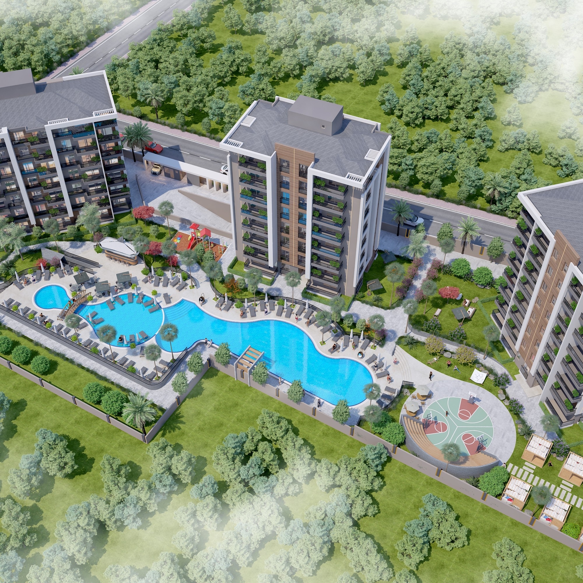 Modernes 2+1 Apartment mit Bergblick, Antalya