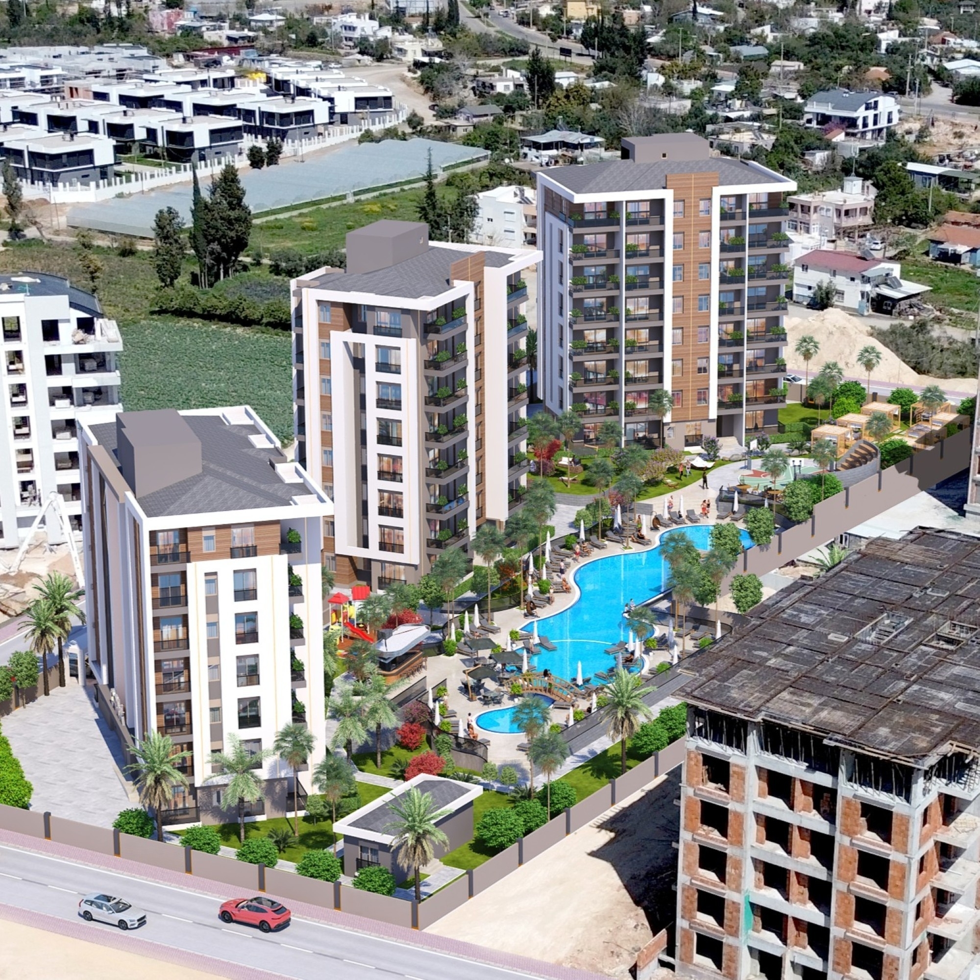 Modernes 2+1 Apartment mit Bergblick, Antalya