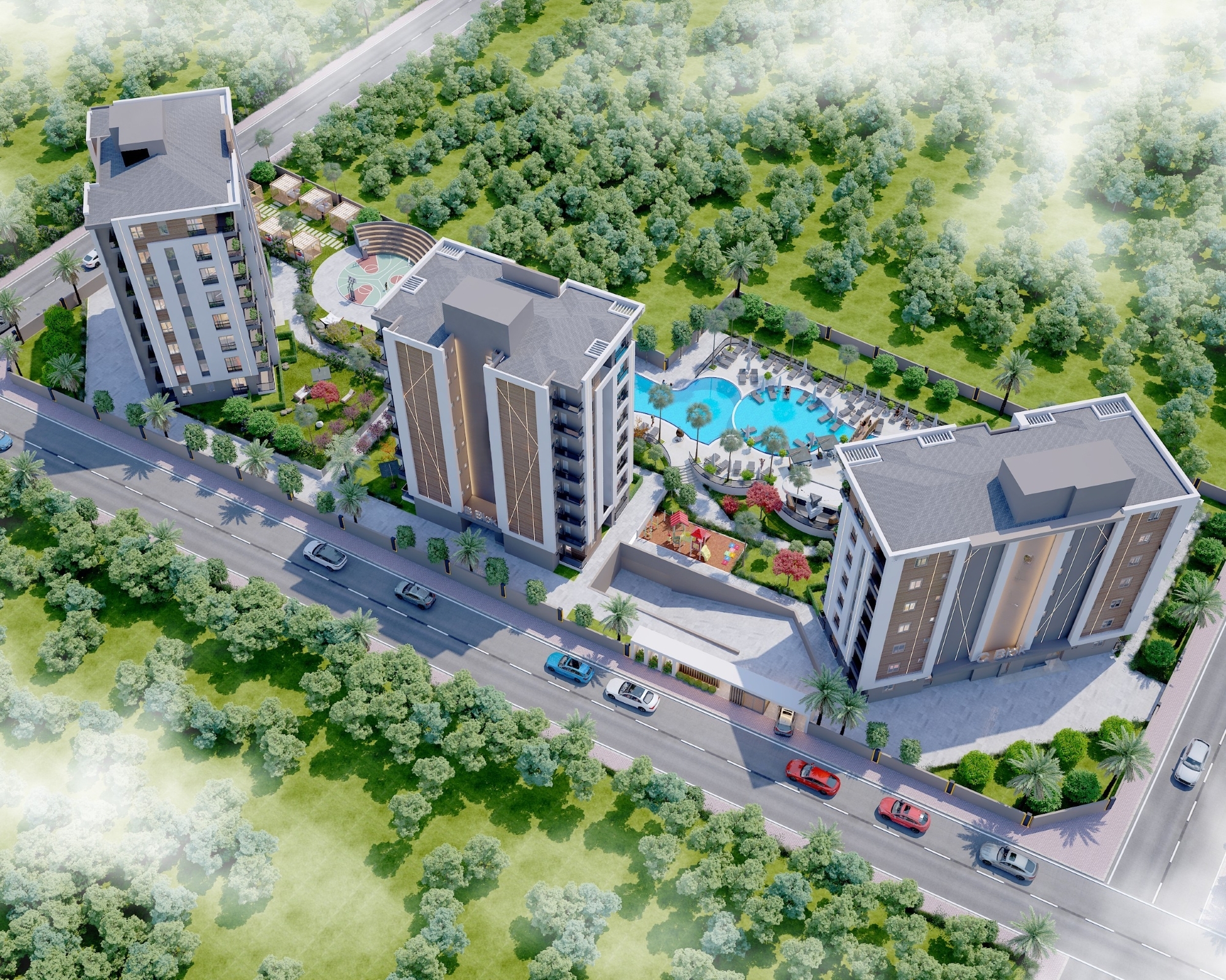 Modernes 2+1 Apartment mit Bergblick, Antalya