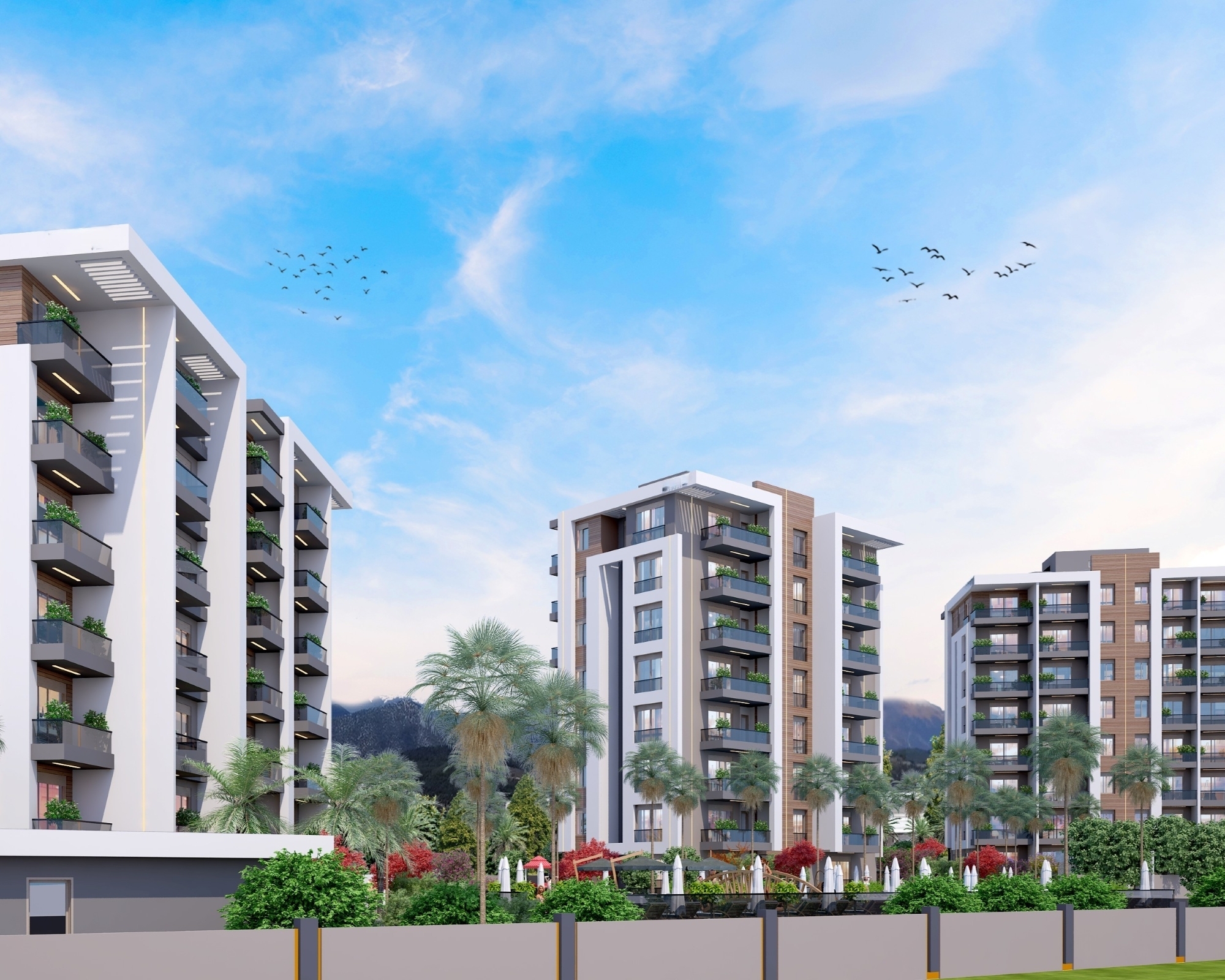 Modernes 2+1 Apartment mit Bergblick, Antalya