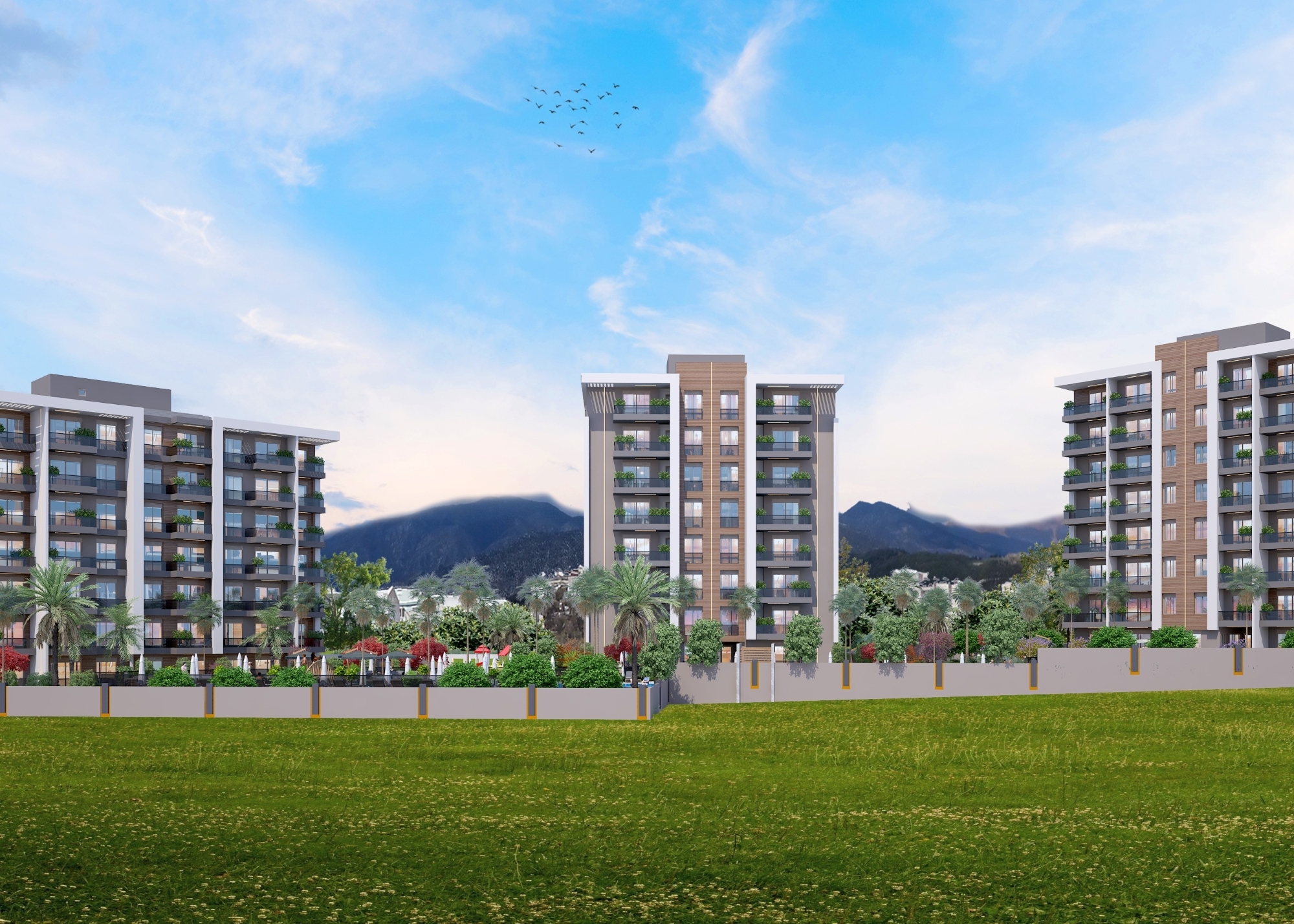 Modernes 2+1 Apartment mit Bergblick, Antalya