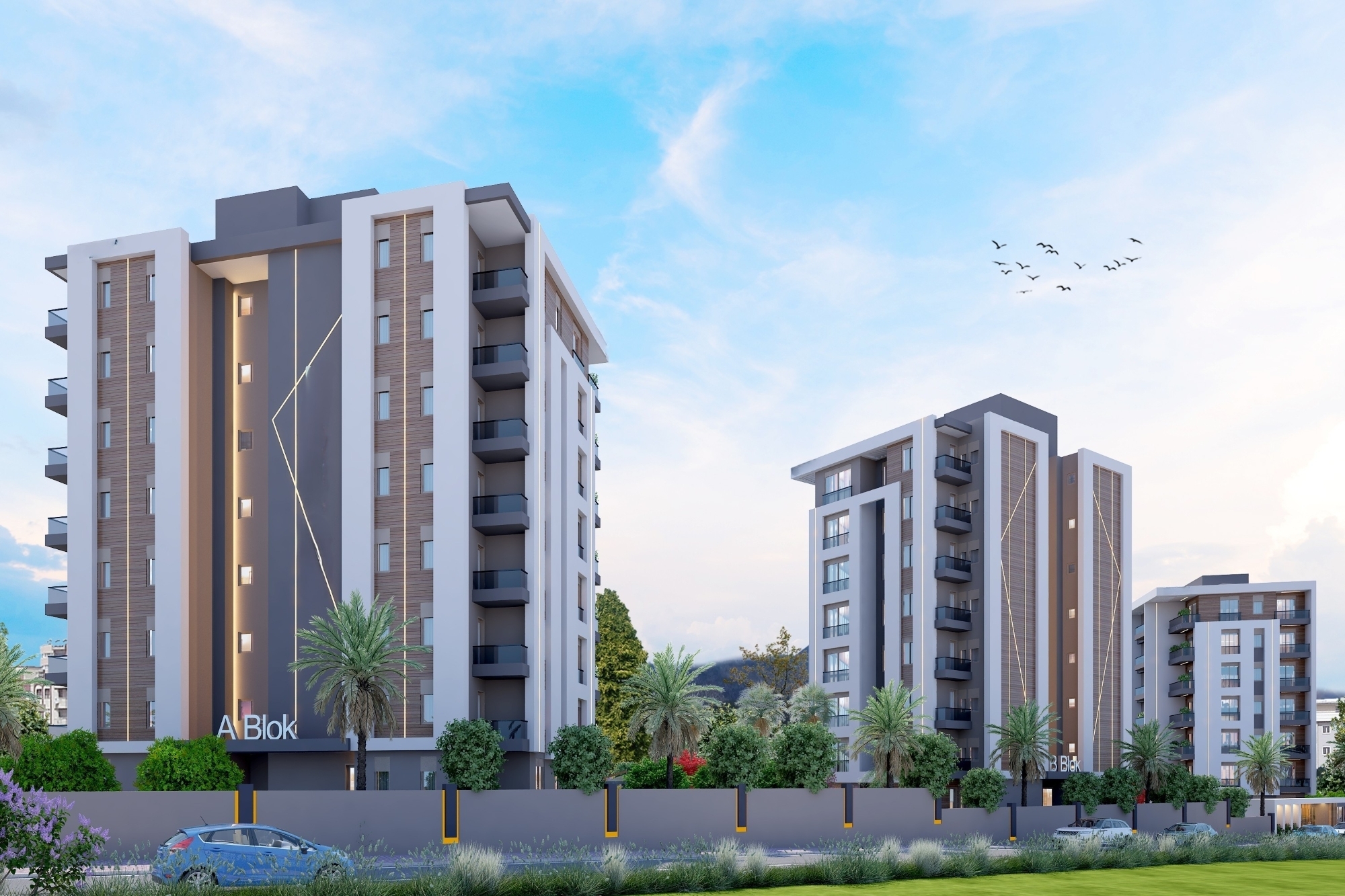 Modernes 2+1 Apartment mit Bergblick, Antalya