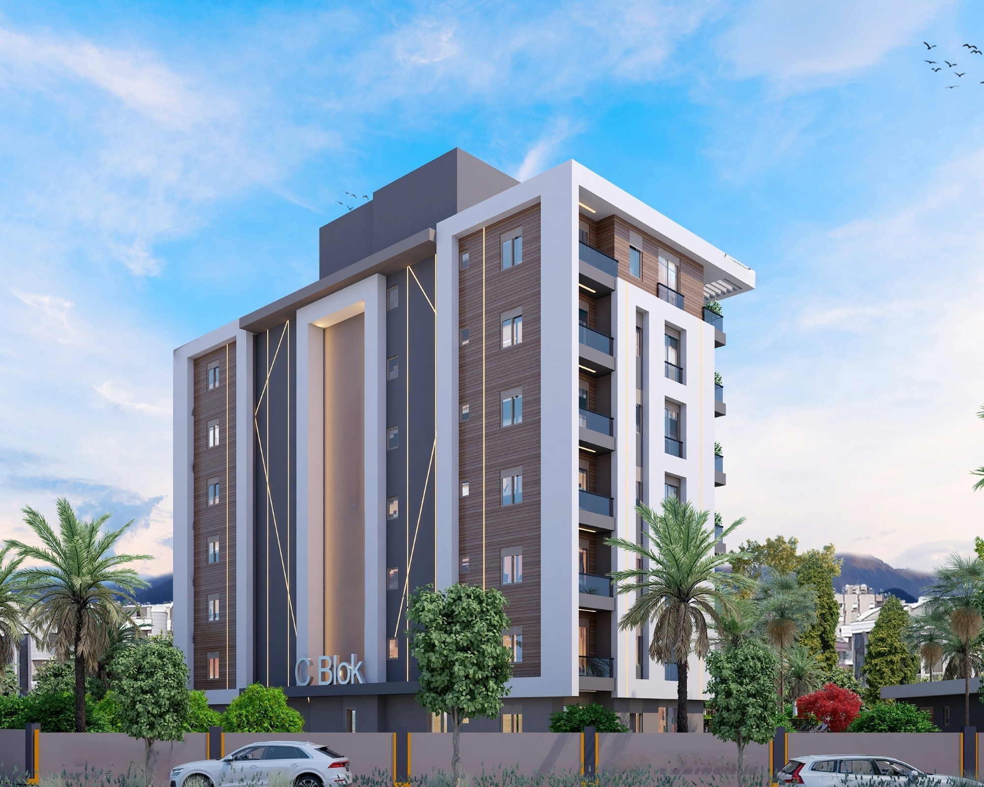 Modernes 2+1 Apartment mit Bergblick, Antalya