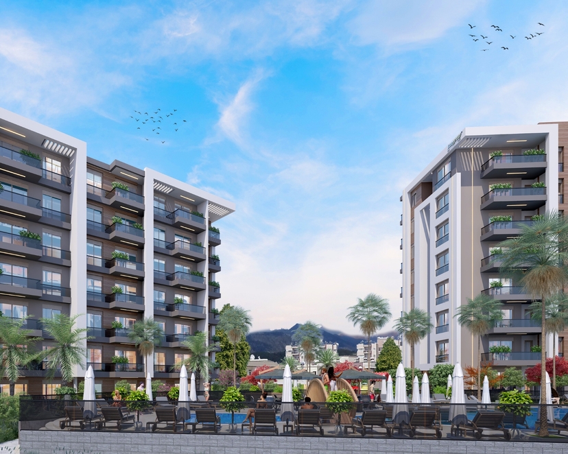Modernes 2+1 Apartment mit Bergblick, Antalya