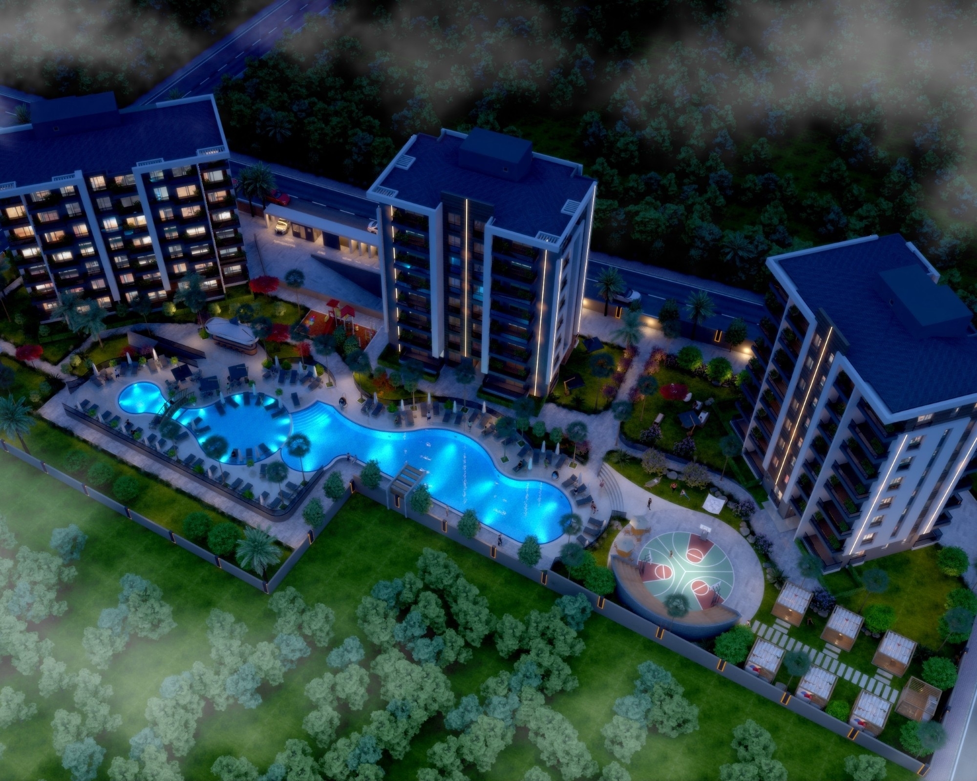 Modernes 2+1 Apartment mit Bergblick, Antalya