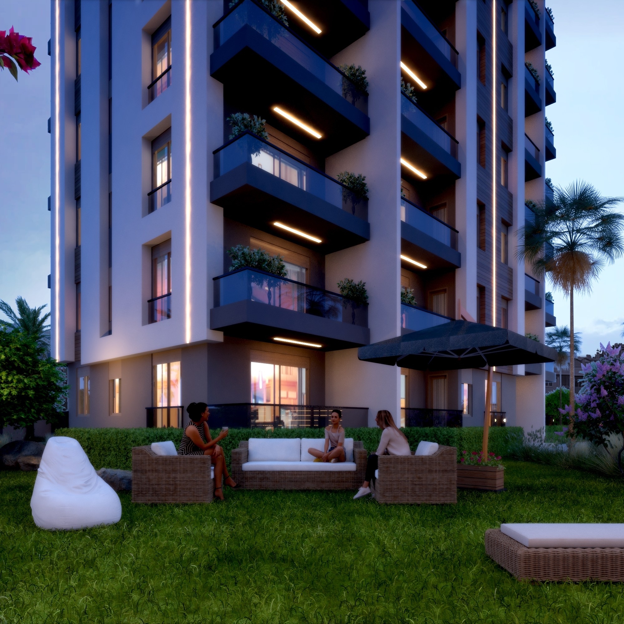 Modernes 2+1 Apartment mit Bergblick, Antalya