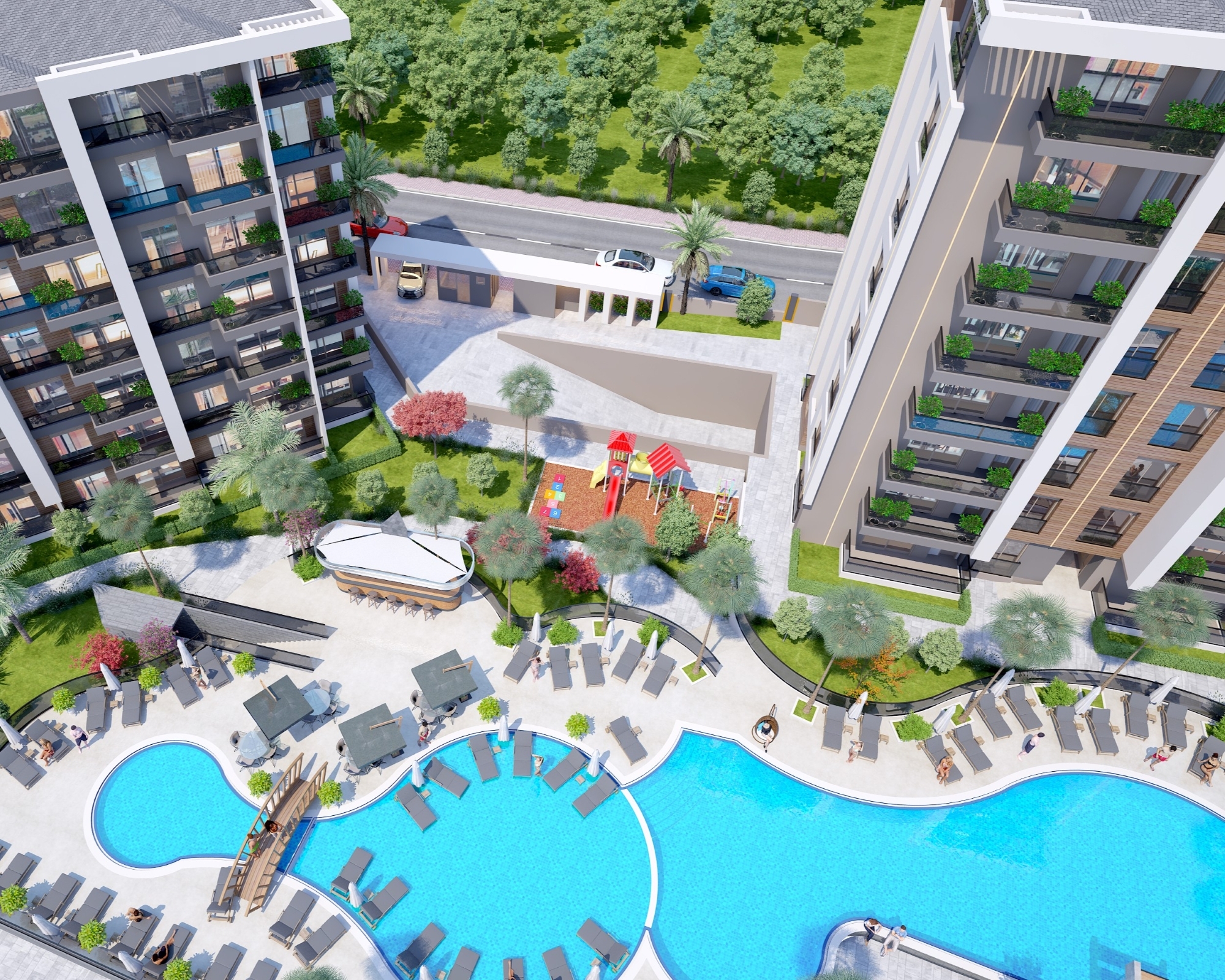 Modernes 2+1 Apartment mit Bergblick, Antalya