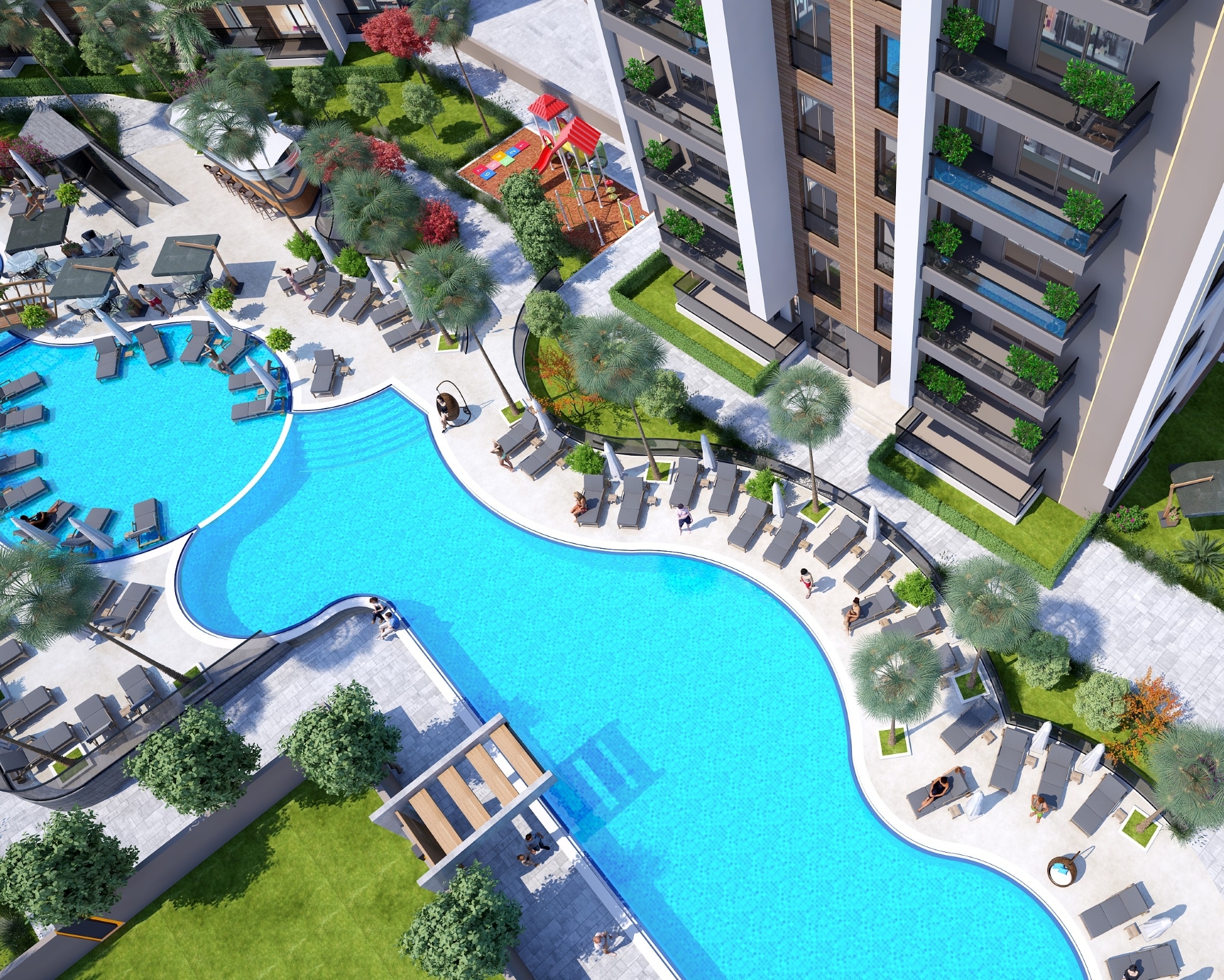 Modernes 2+1 Apartment mit Bergblick, Antalya