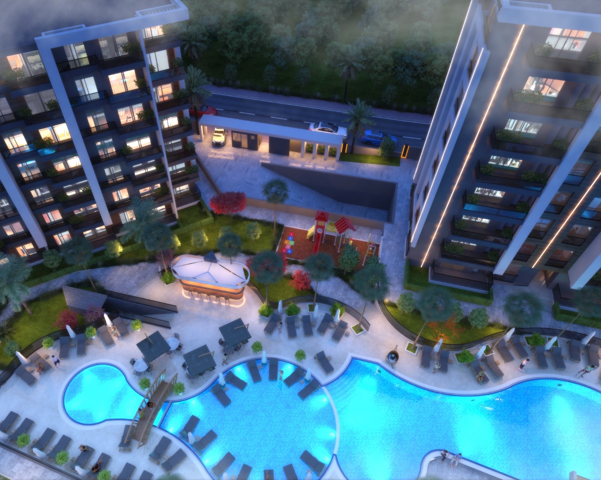 Modernes 2+1 Apartment mit Bergblick, Antalya