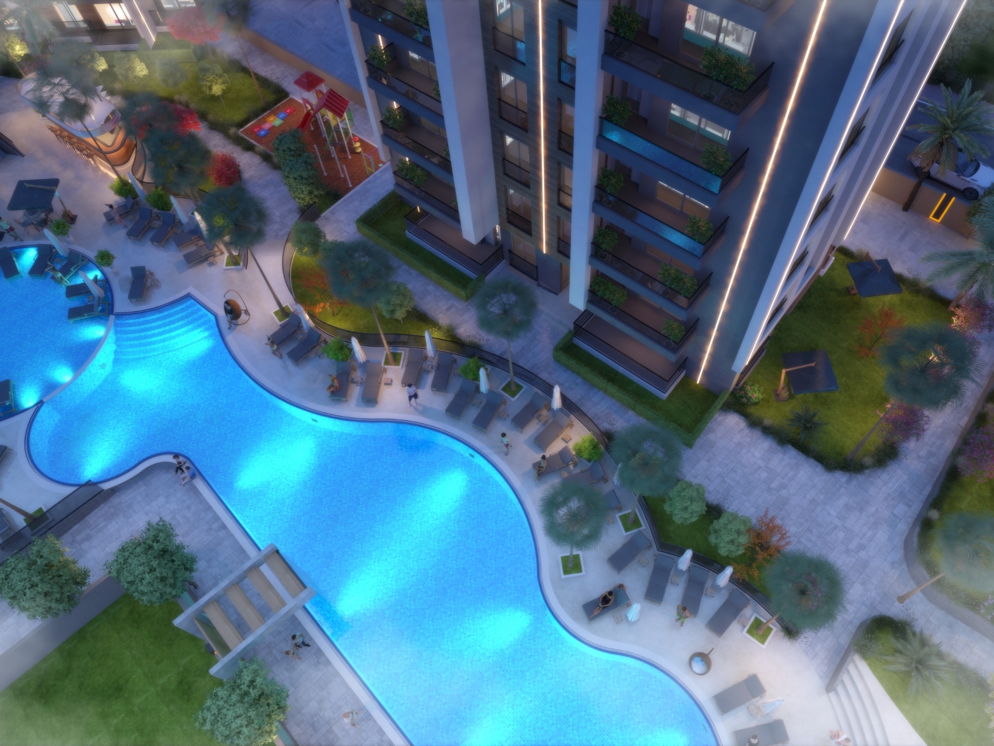 Modernes 2+1 Apartment mit Bergblick, Antalya