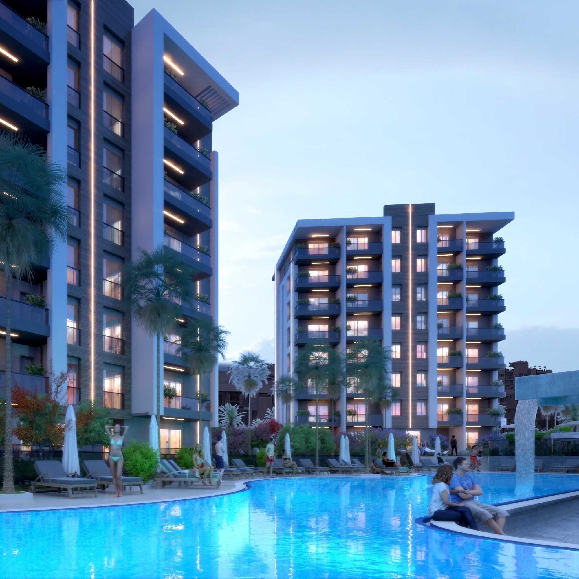 Modernes 2+1 Apartment mit Bergblick, Antalya