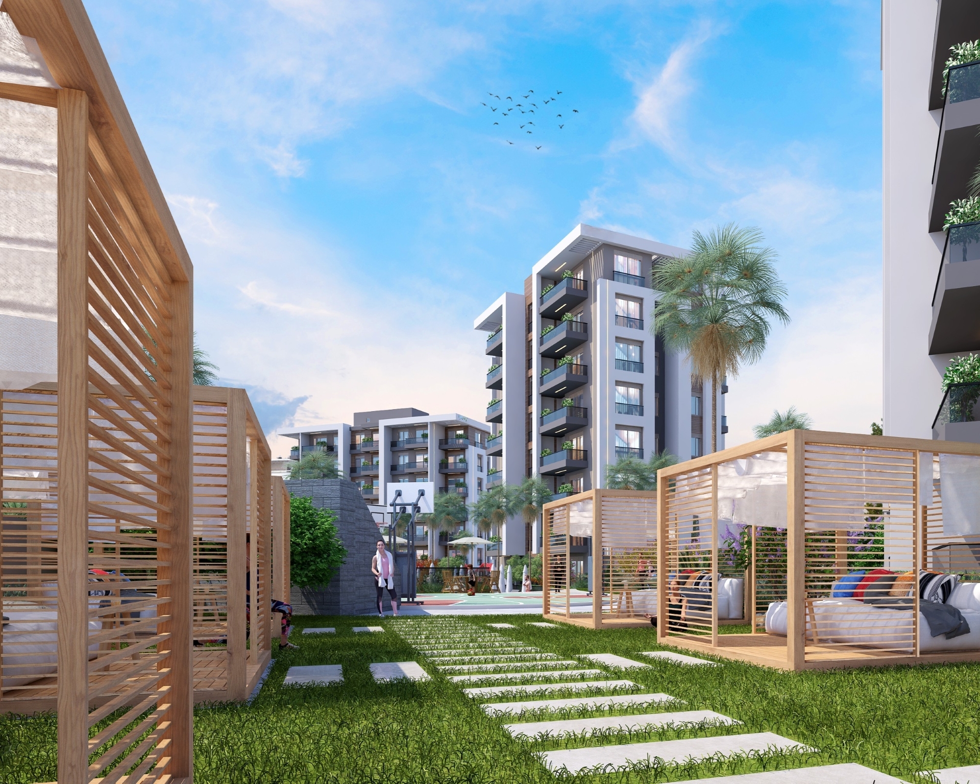 Modernes 2+1 Apartment mit Bergblick, Antalya
