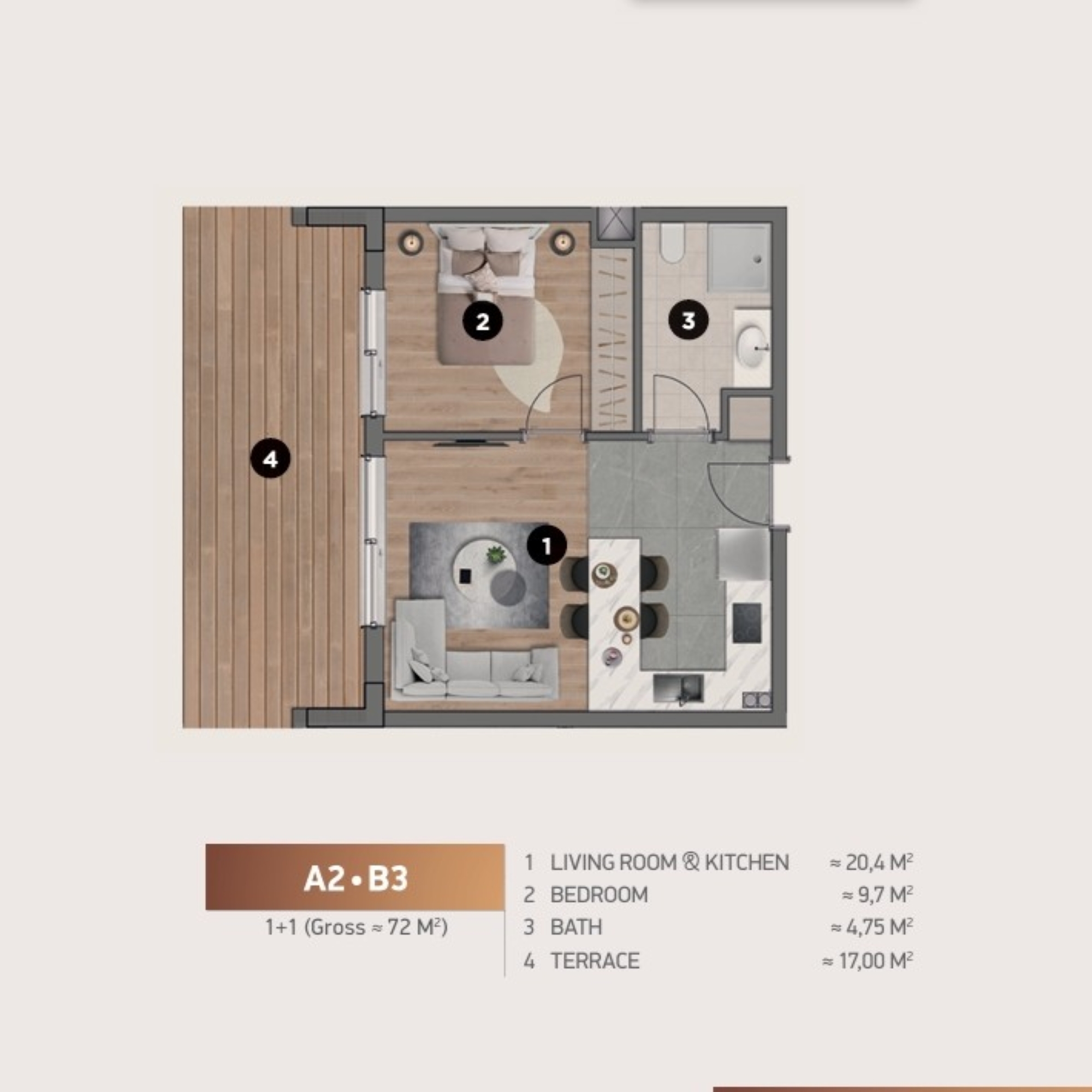 Luxury 1+1 Apartment with Mountain View, Antalya - ALTINTAŞ