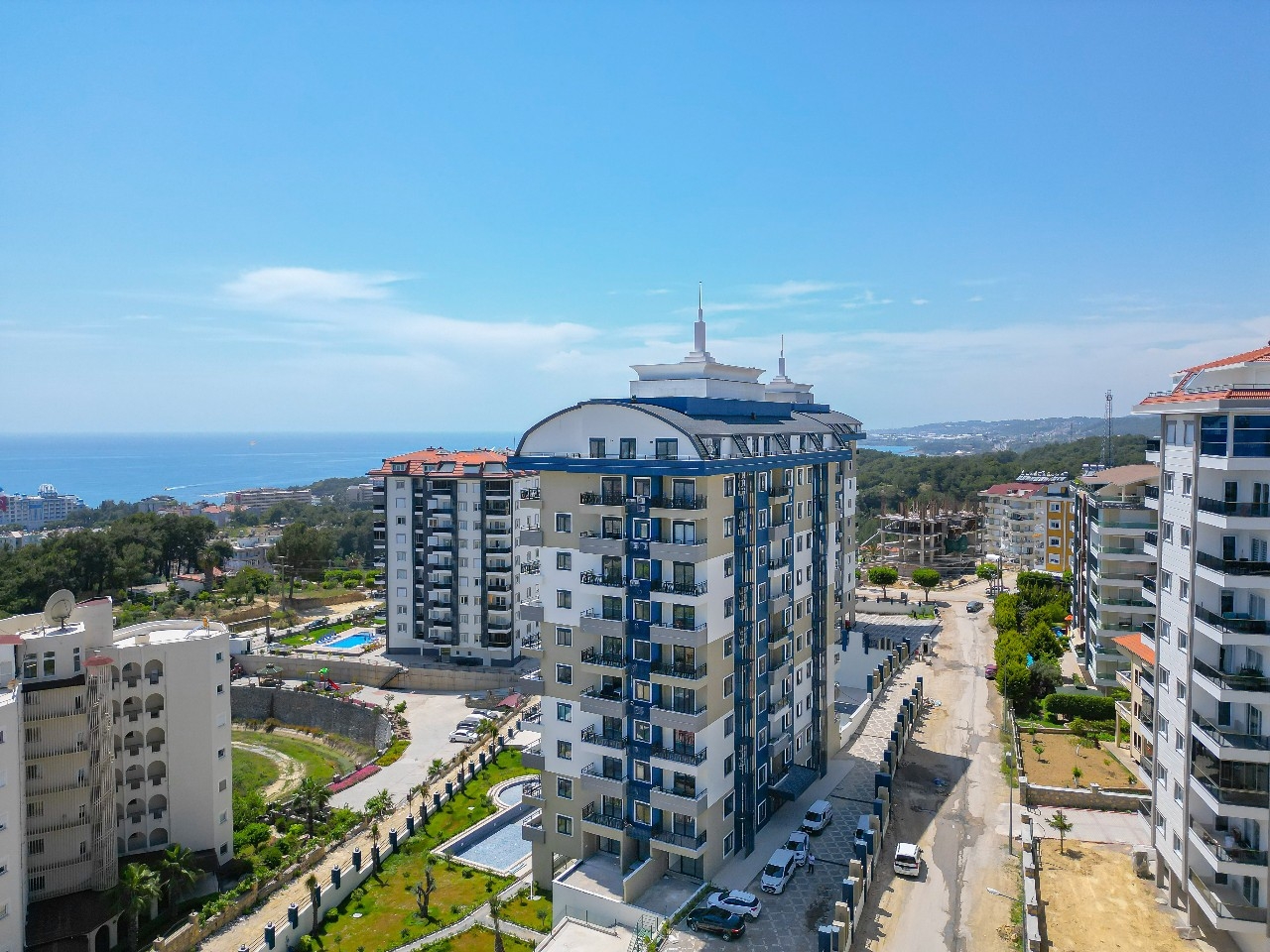Luxuriöses 1+1 Apartment mit Bergblick in Avsallar, Alanya