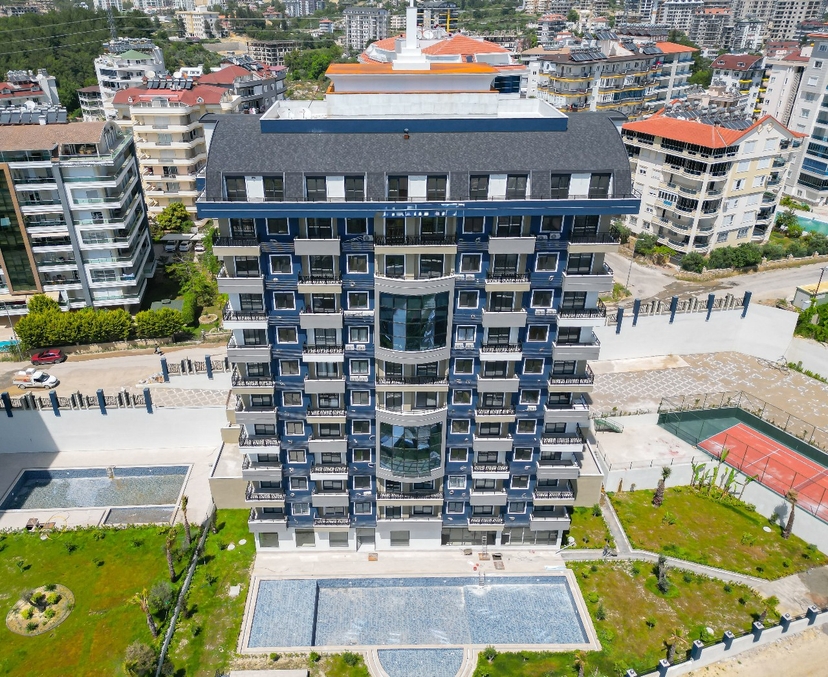 Luxuriöses 1+1 Apartment mit Bergblick in Avsallar, Alanya