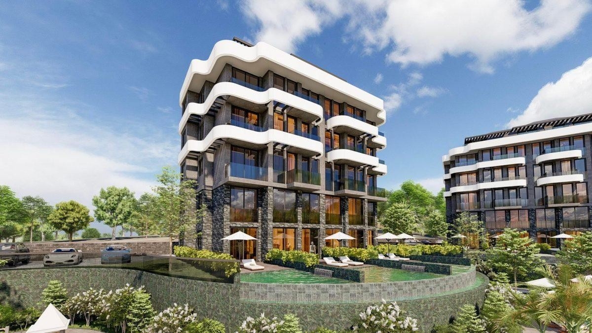 Luxuriöse 1+1 Wohnung mit Meerblick und Bergblick, Alanya - Kargicak
