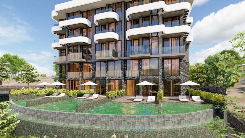 Luxuriöse 1+1 Wohnung mit Meerblick und Bergblick, Alanya - Kargicak