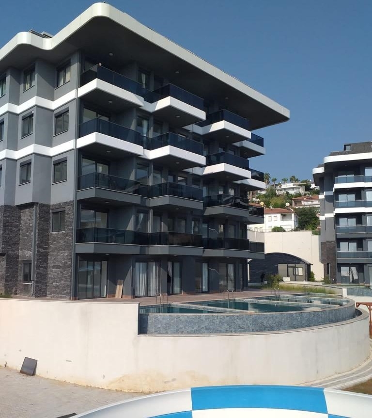 Luxuriöse 1+1 Wohnung mit Meerblick und Bergblick, Alanya - Kargicak