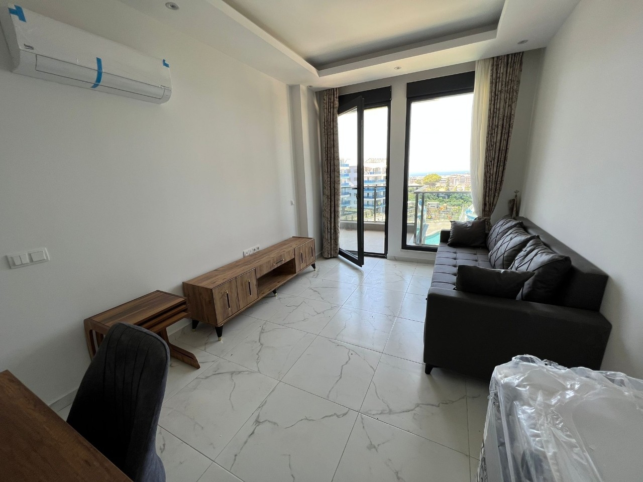 Luxuriöse 1+1 Wohnung mit Meerblick und Bergblick, Alanya - Kargicak