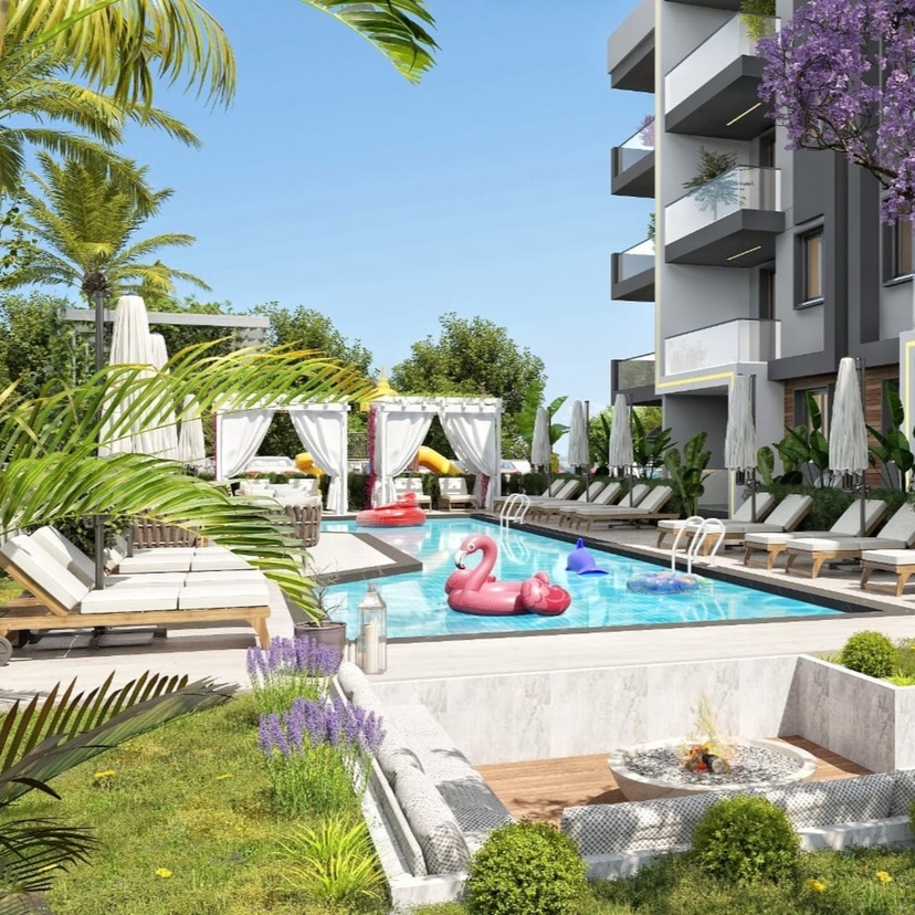 Luxury Mountain View 1+1 Apartment in Antalya - ALTINTAŞ