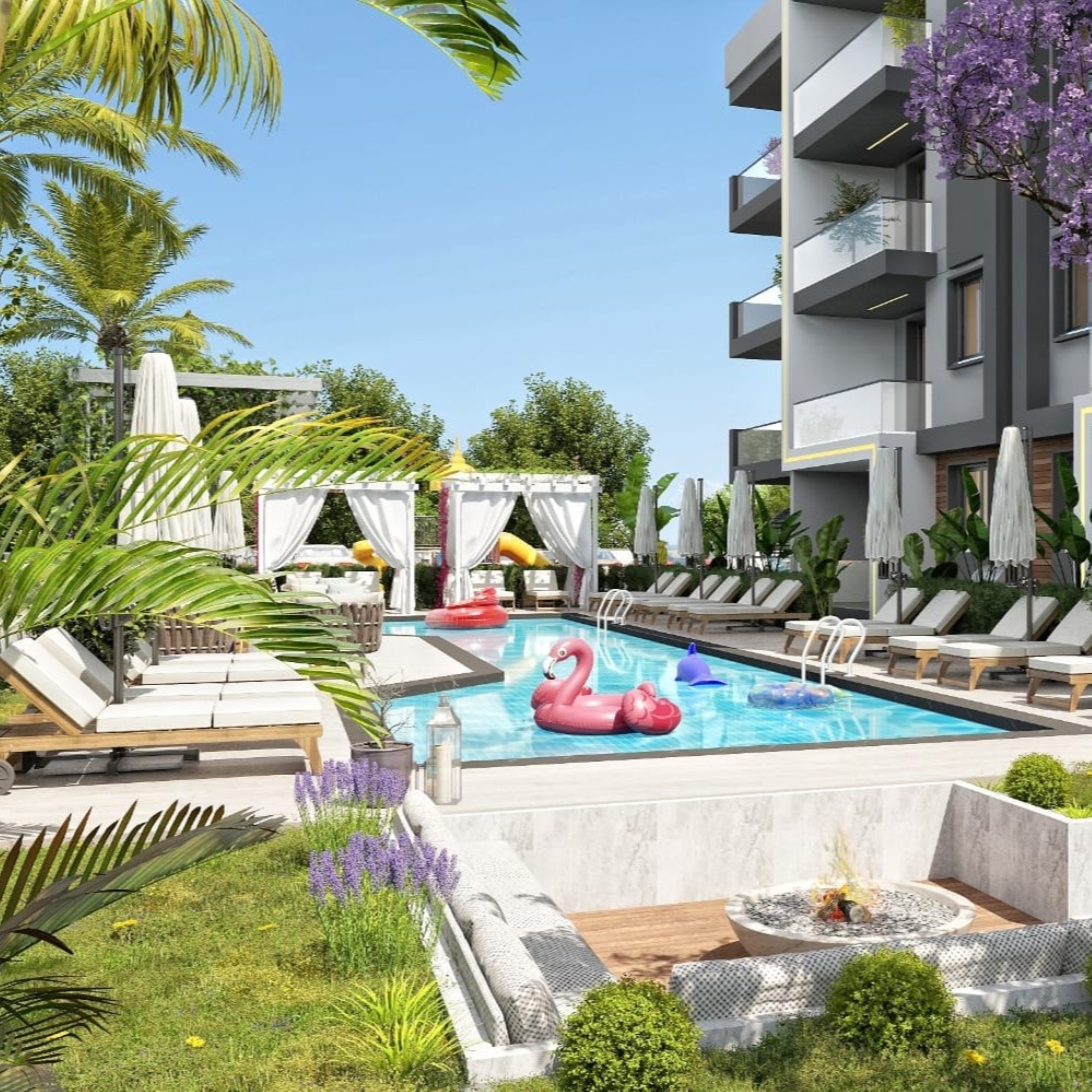 Luksus 2+1 Lejlighed med Bjergudsigt i Antalya-ALTINTAŞ