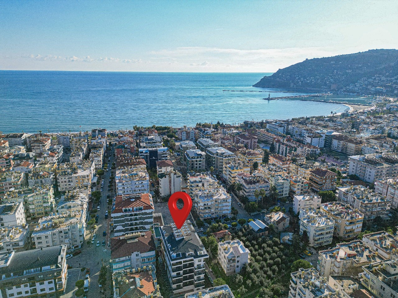 Luxuriöse 3+1 Wohnung mit Burg- und Bergblick, Alanya Zentrum