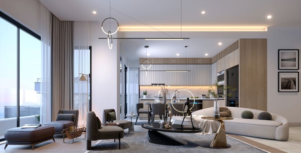 Luxuriöse 2+1 Erdgeschosswohnung mit Meerblick und Bergblick, Antalya-Konyaalti