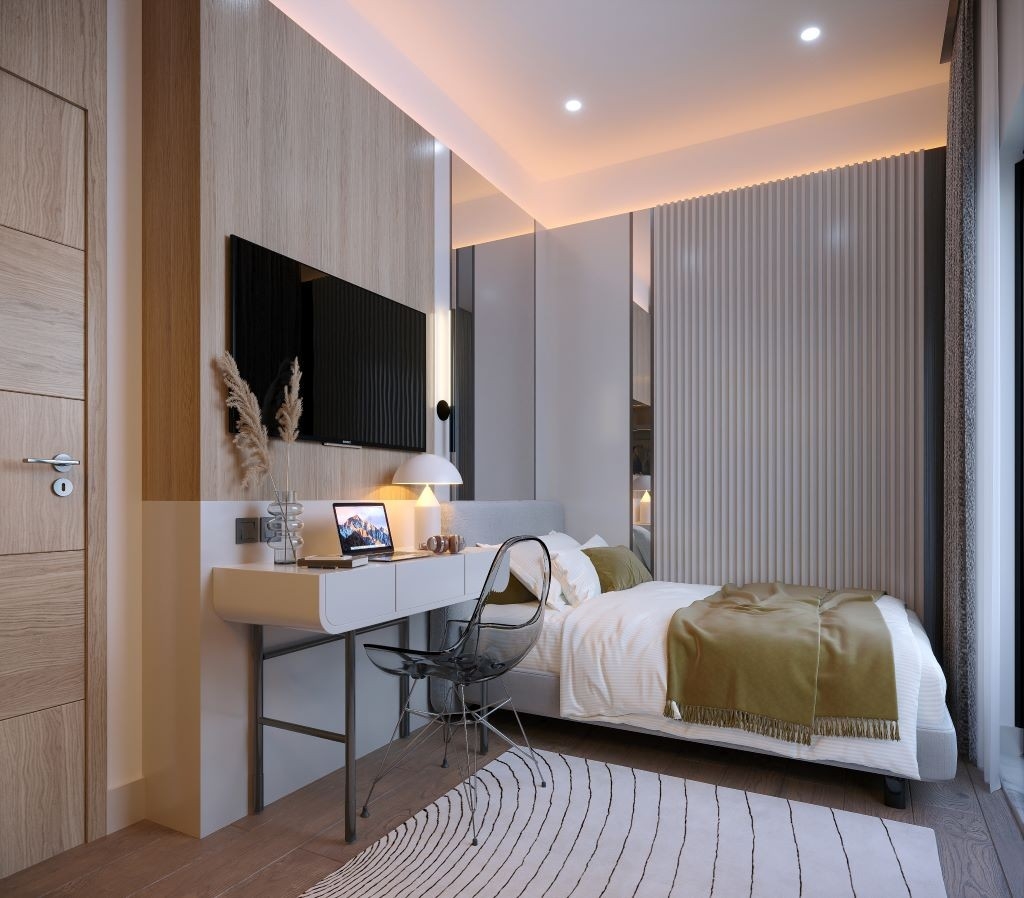 Luxuriöse 2+1 Erdgeschosswohnung mit Meerblick und Bergblick, Antalya-Konyaalti