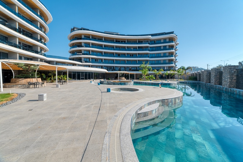 Luxuriöses 1+1 Apartment mit Meerblick und Bergblick, Alanya - Kargicak