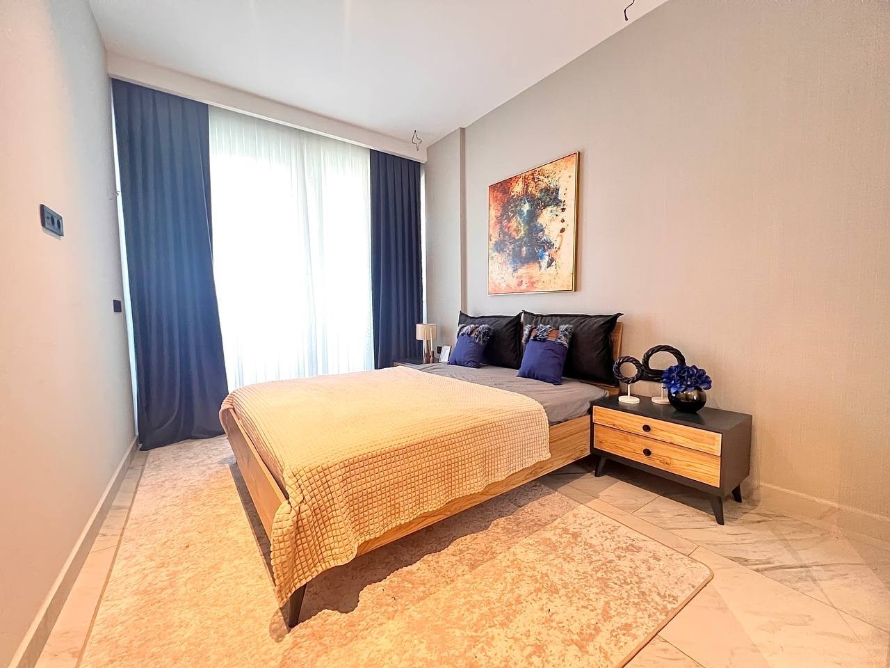 Luxuriöses 1+1 Apartment mit Meerblick und Bergblick, Alanya - Kargicak