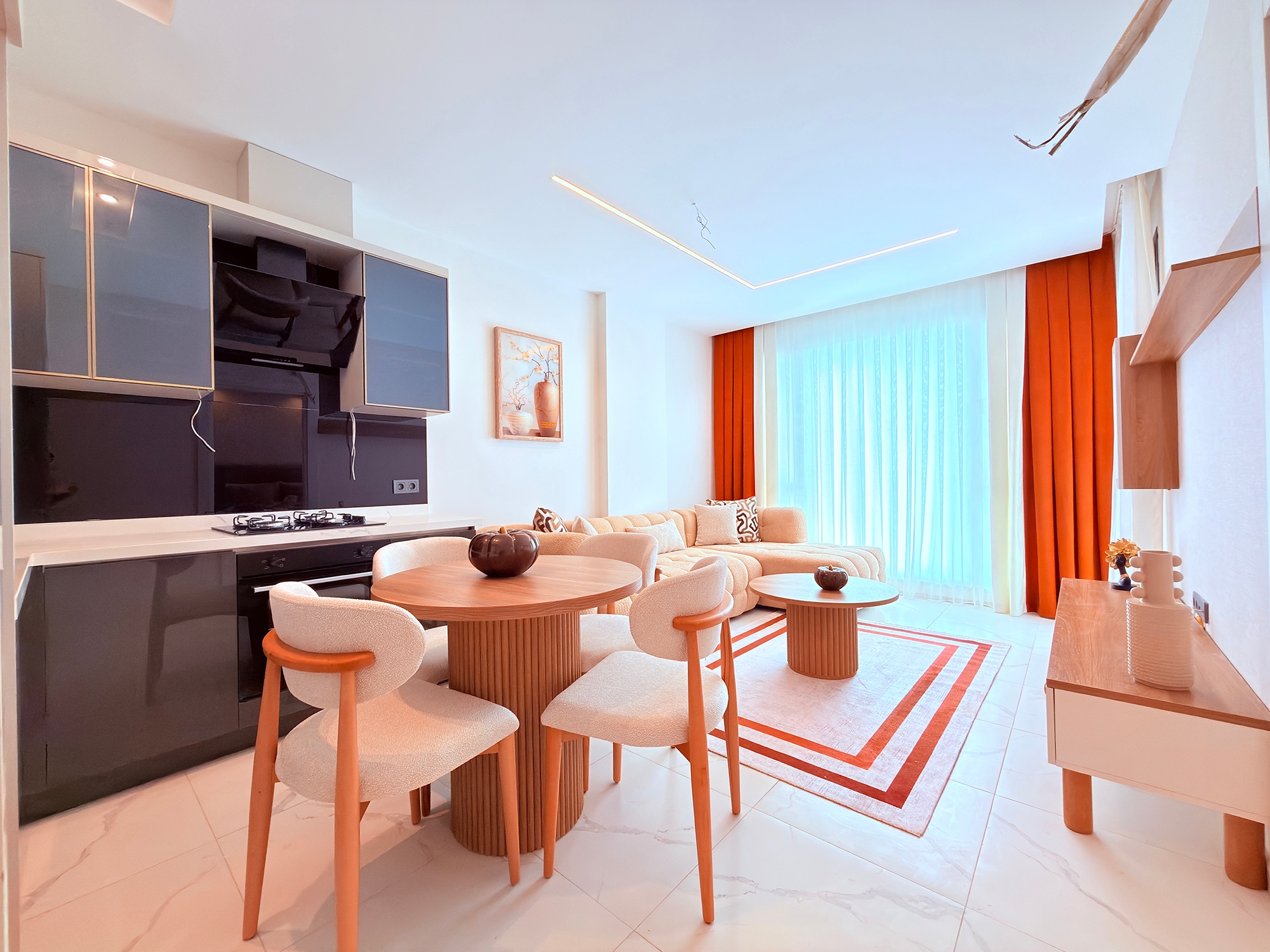 Lyxig 2+1 lägenhet med bergsutsikt, Alanya - Kargicak