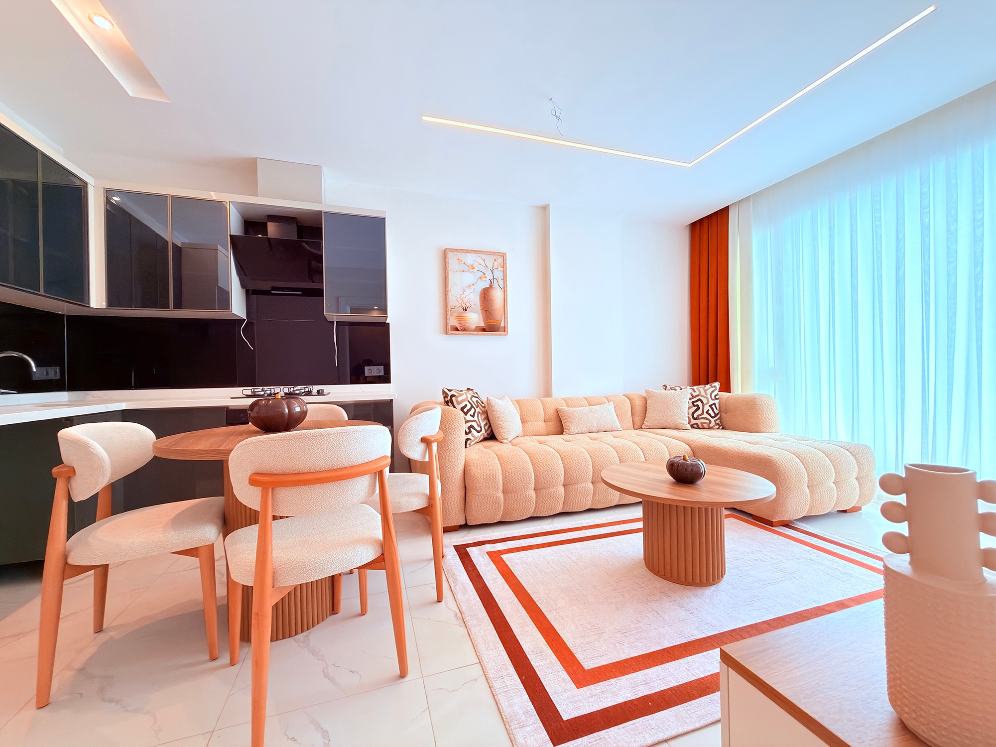 Lyxig 2+1 lägenhet med bergsutsikt, Alanya - Kargicak