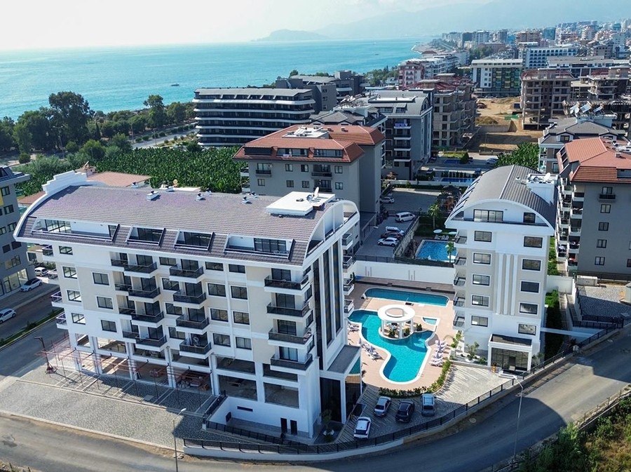 Luxuriöses 1+1 Apartment mit Meerblick und Bergblick, Alanya - Kargicak