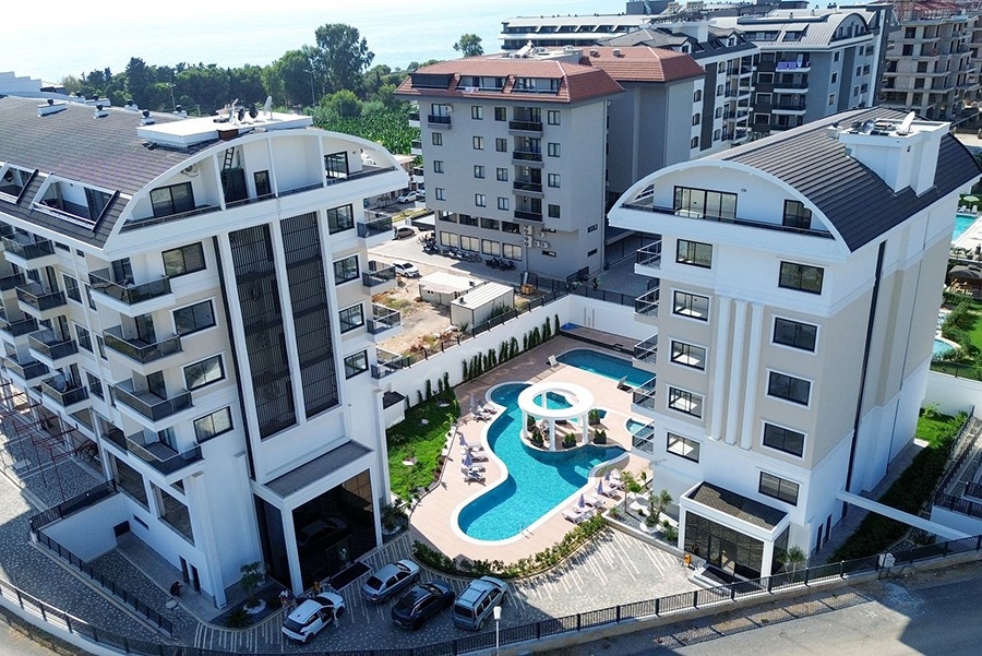 Luxuriöses 1+1 Apartment mit Meerblick und Bergblick, Alanya - Kargicak