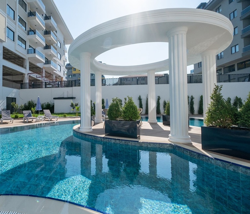 Luxuriöses 1+1 Apartment mit Meerblick und Bergblick, Alanya - Kargicak