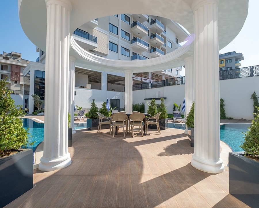 Luxuriöses 1+1 Apartment mit Meerblick und Bergblick, Alanya - Kargicak