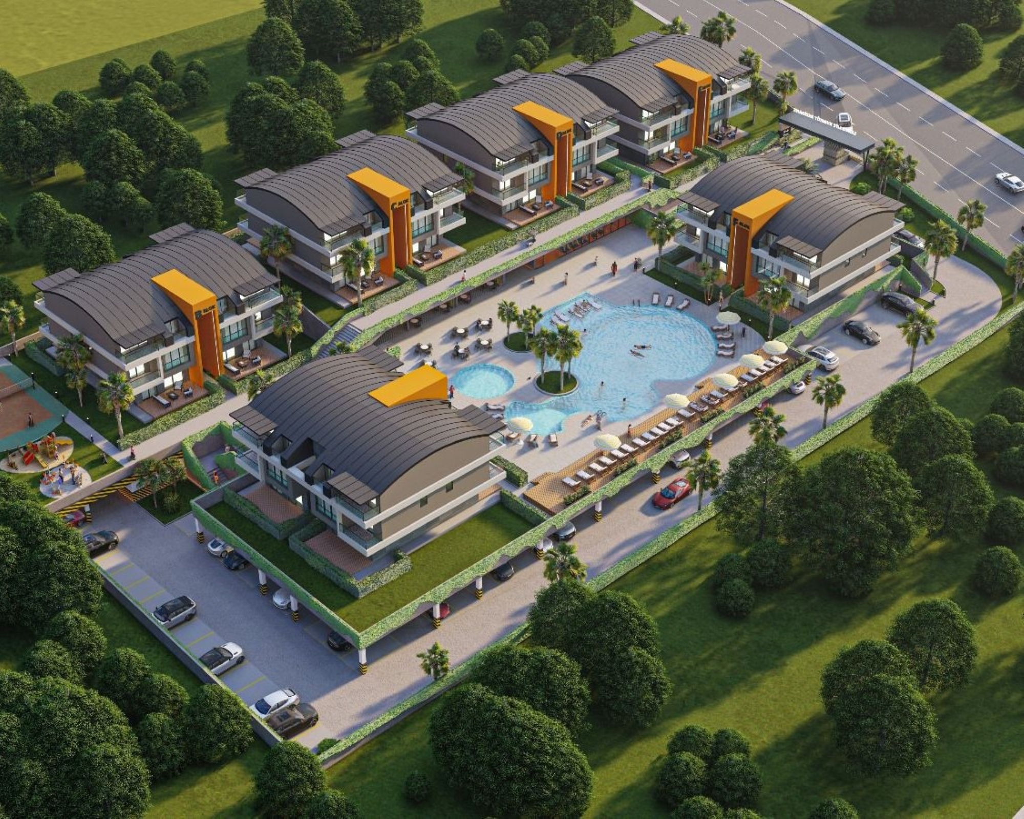 Luxuriöses 1+1 Apartment mit Bergblick in Kumkoy, Side