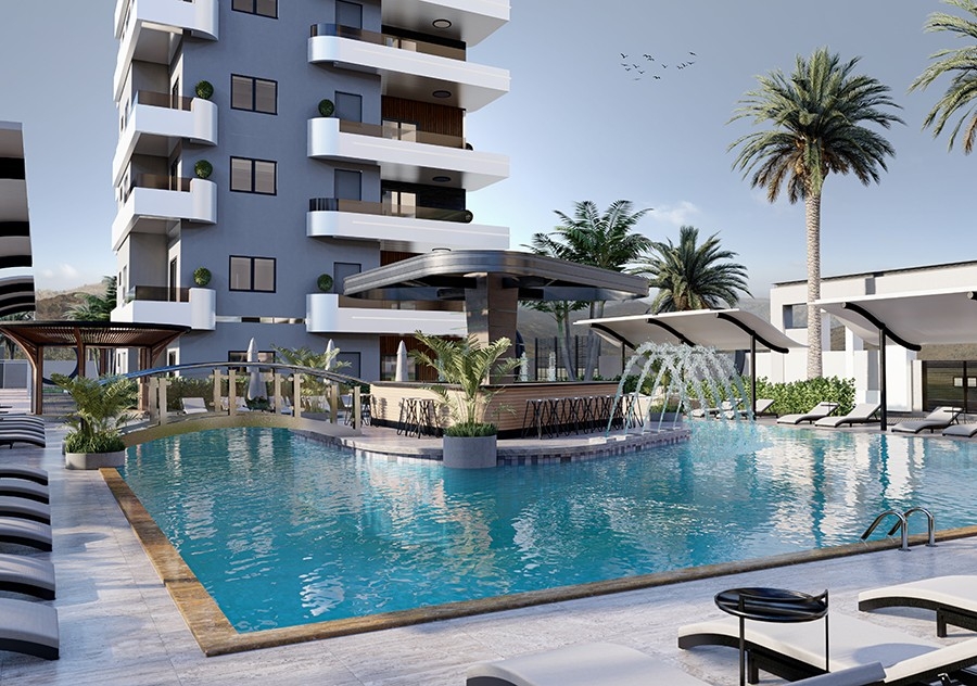 Luxury 1+1 Apartment with Mountain Views, Alanya - Mahmutlar