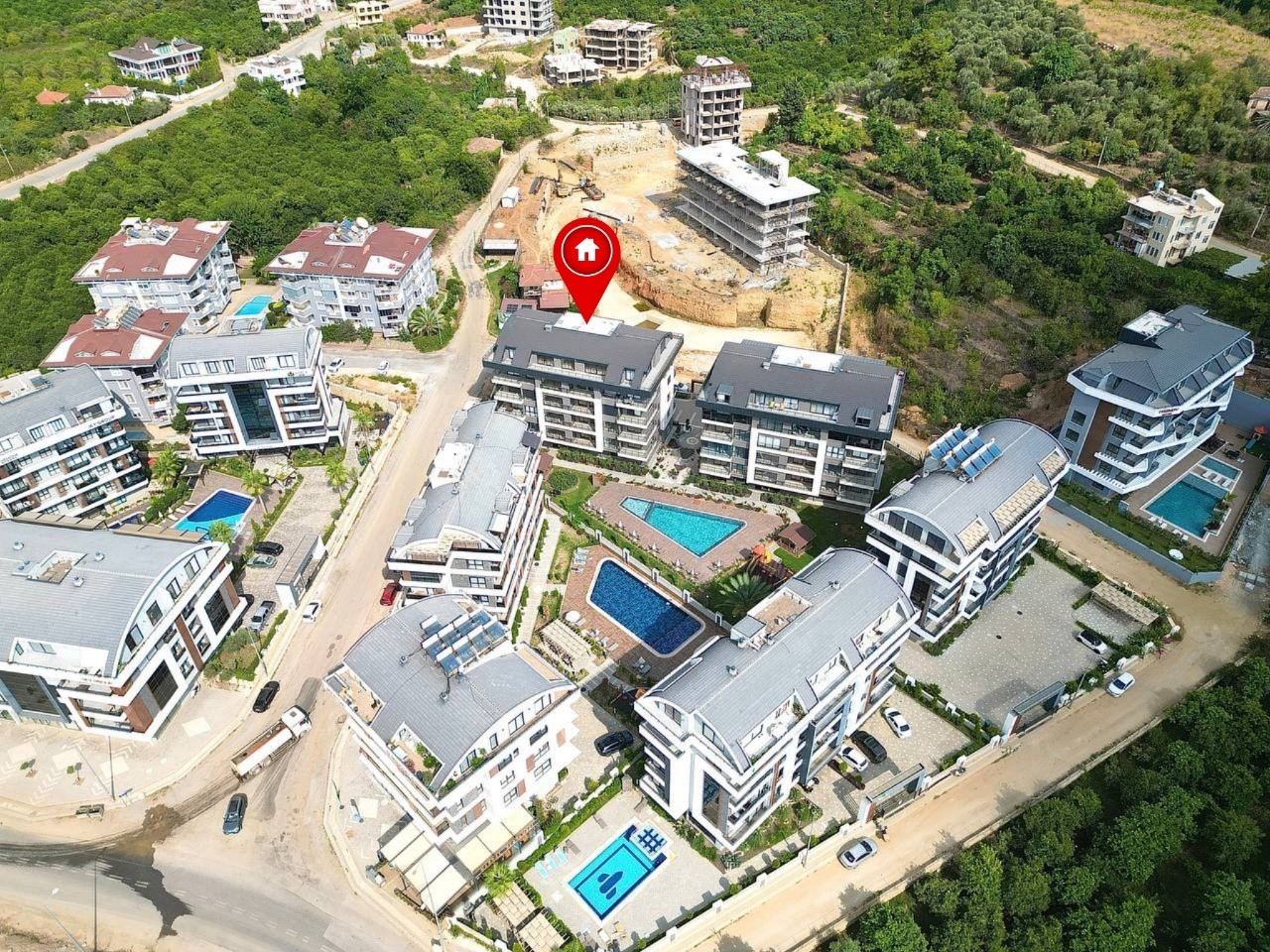 Luxuriöses 2+1 Apartment mit Bergblick in Oba, Alanya