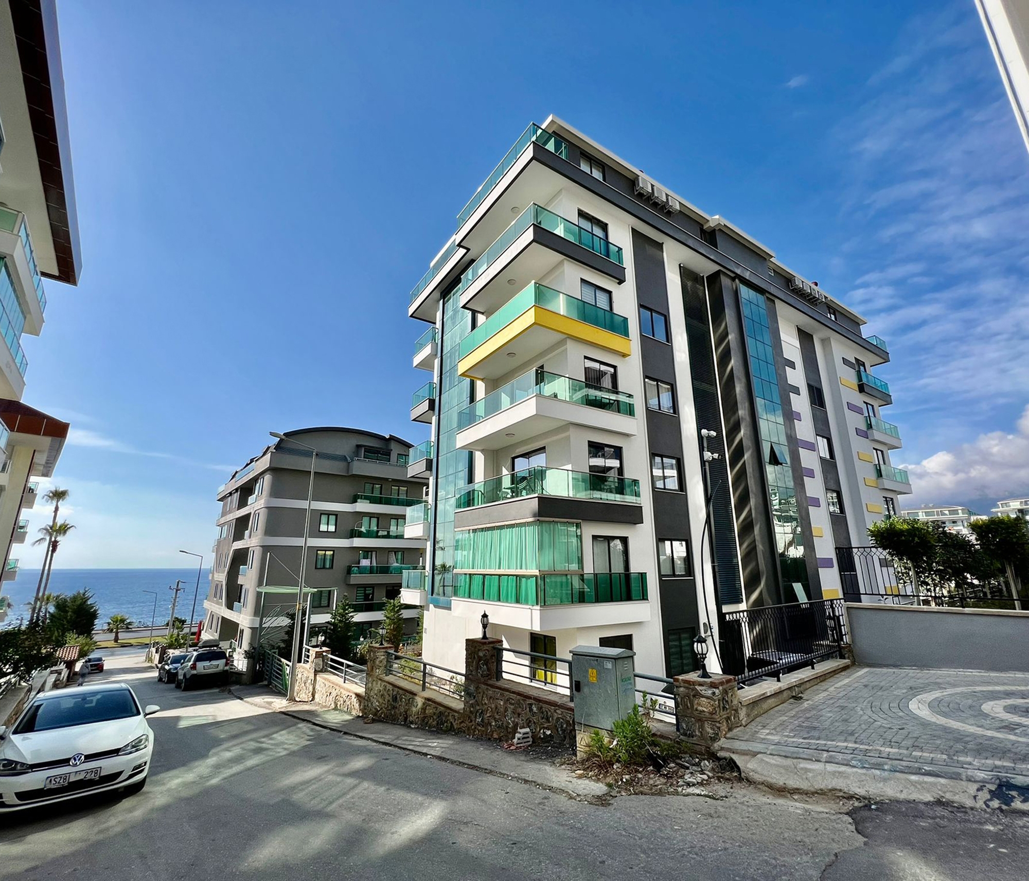 Ylellinen 5+1 huoneistonäkymä merelle ja vuorille, Alanya Kargicak
