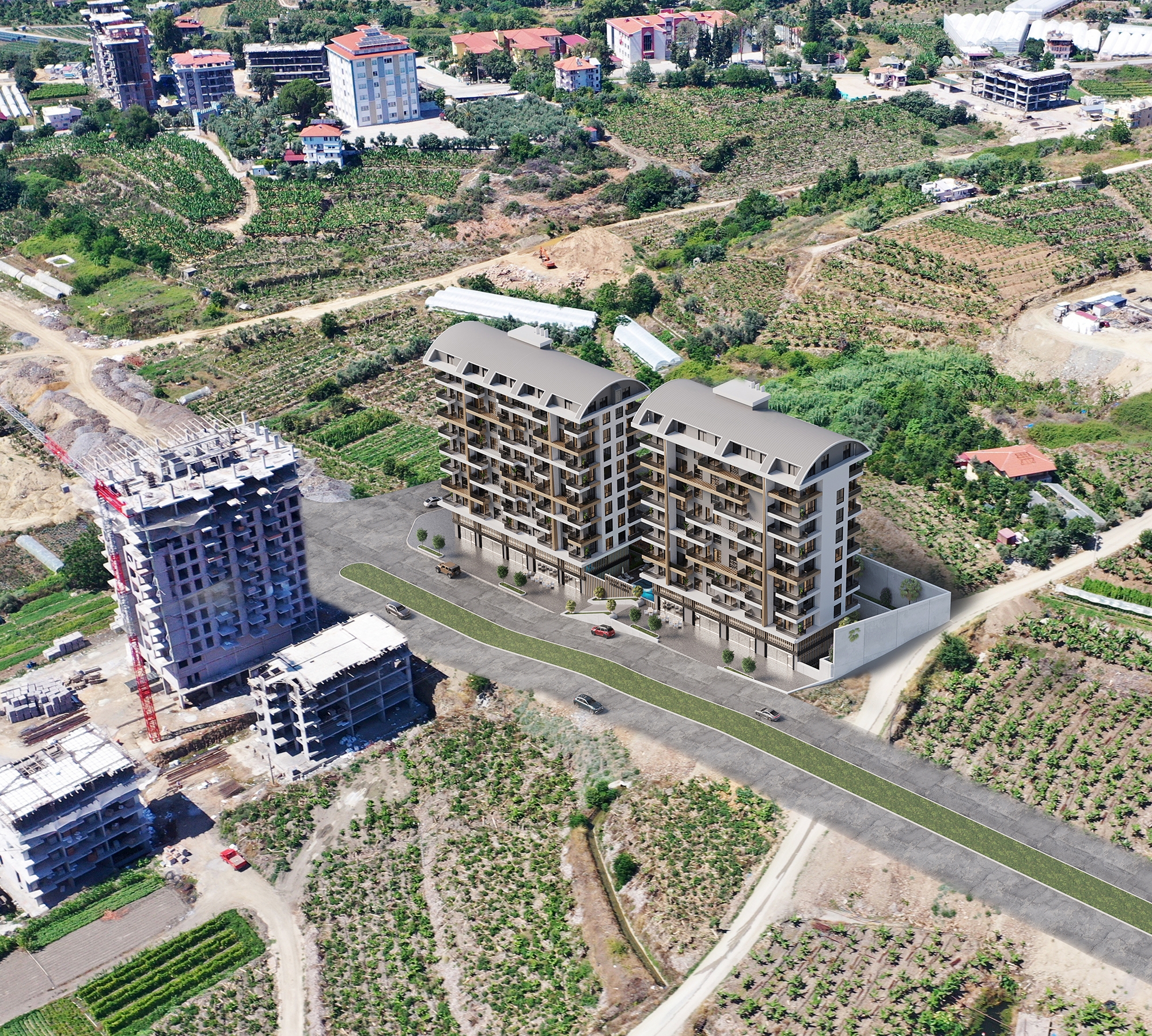 Ylellinen 2+1 kattohuoneisto meri- ja vuorinäköalalla, Alanya Mahmutlar